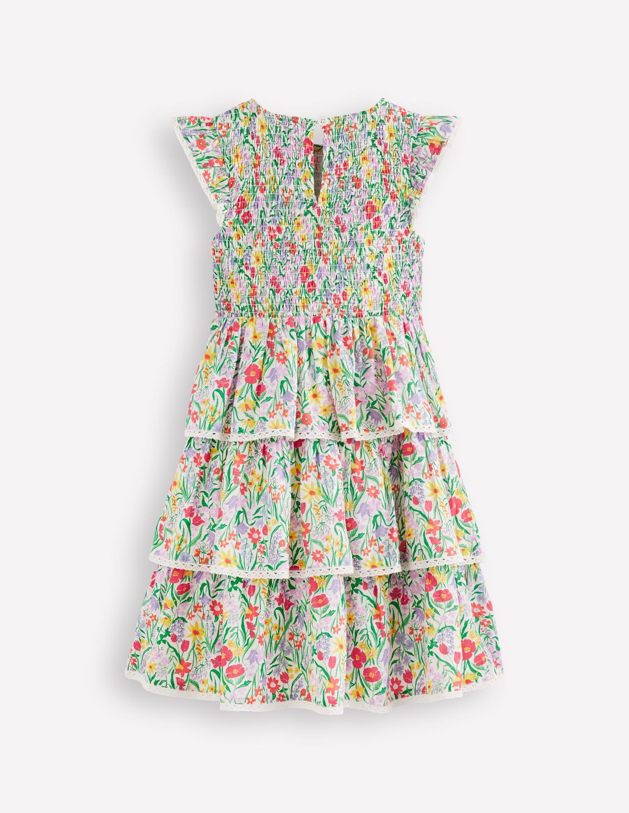 Tiered Lace Trim Dress-Multi Spring Floral - Image 2