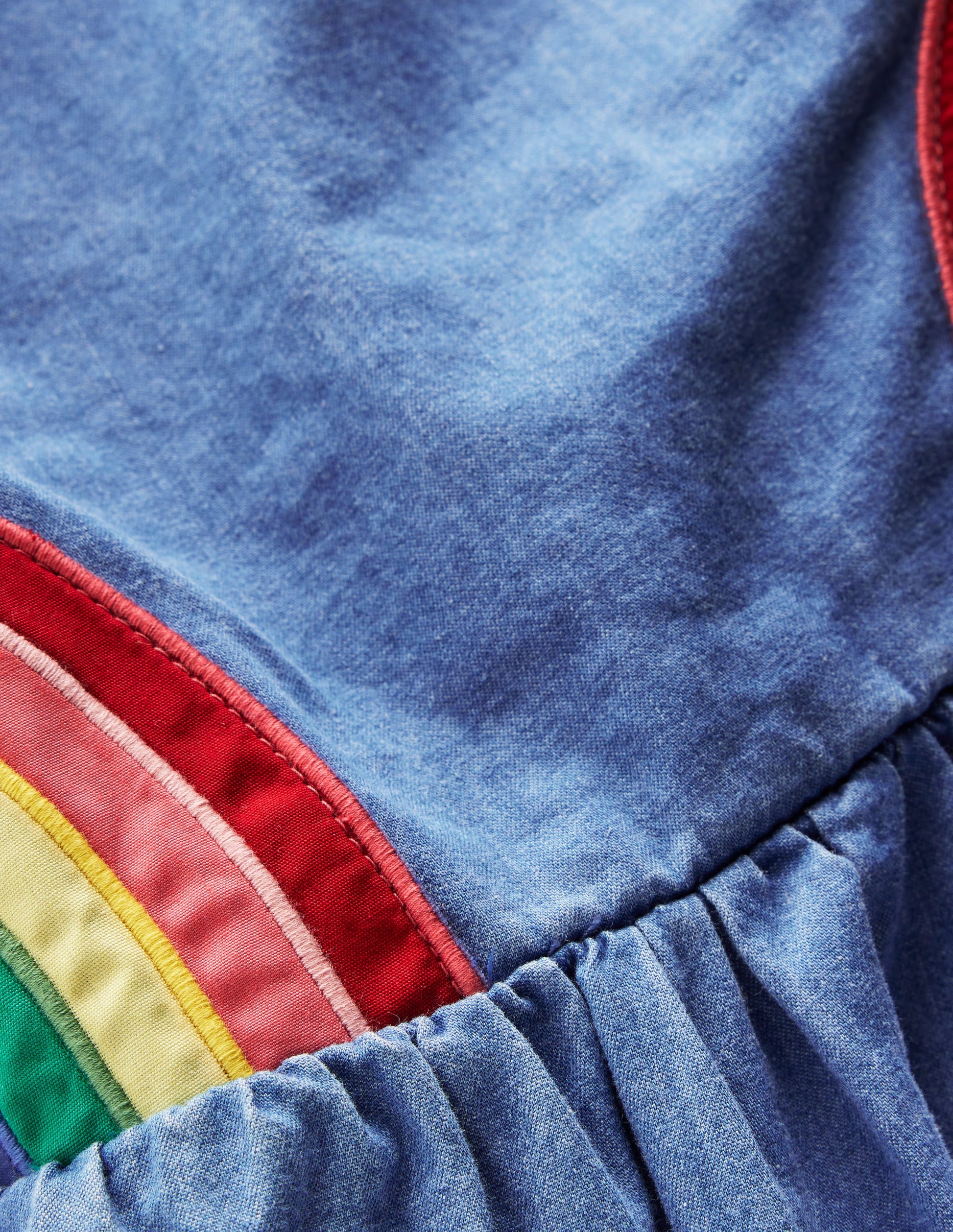 Rainbow Cross Back Dress-Light Wash Rainbow-3