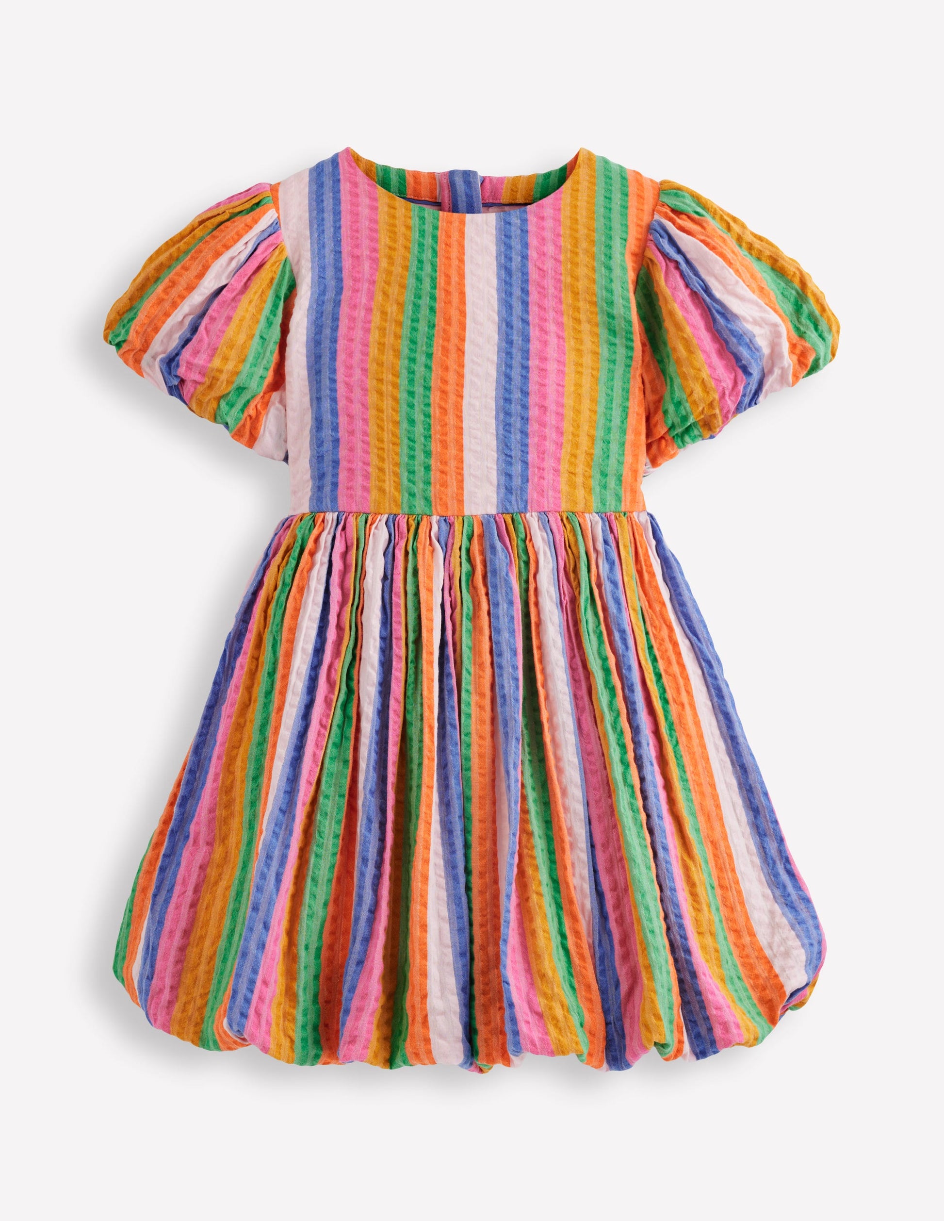Bubble Hem Dress-Multi Stripe-1