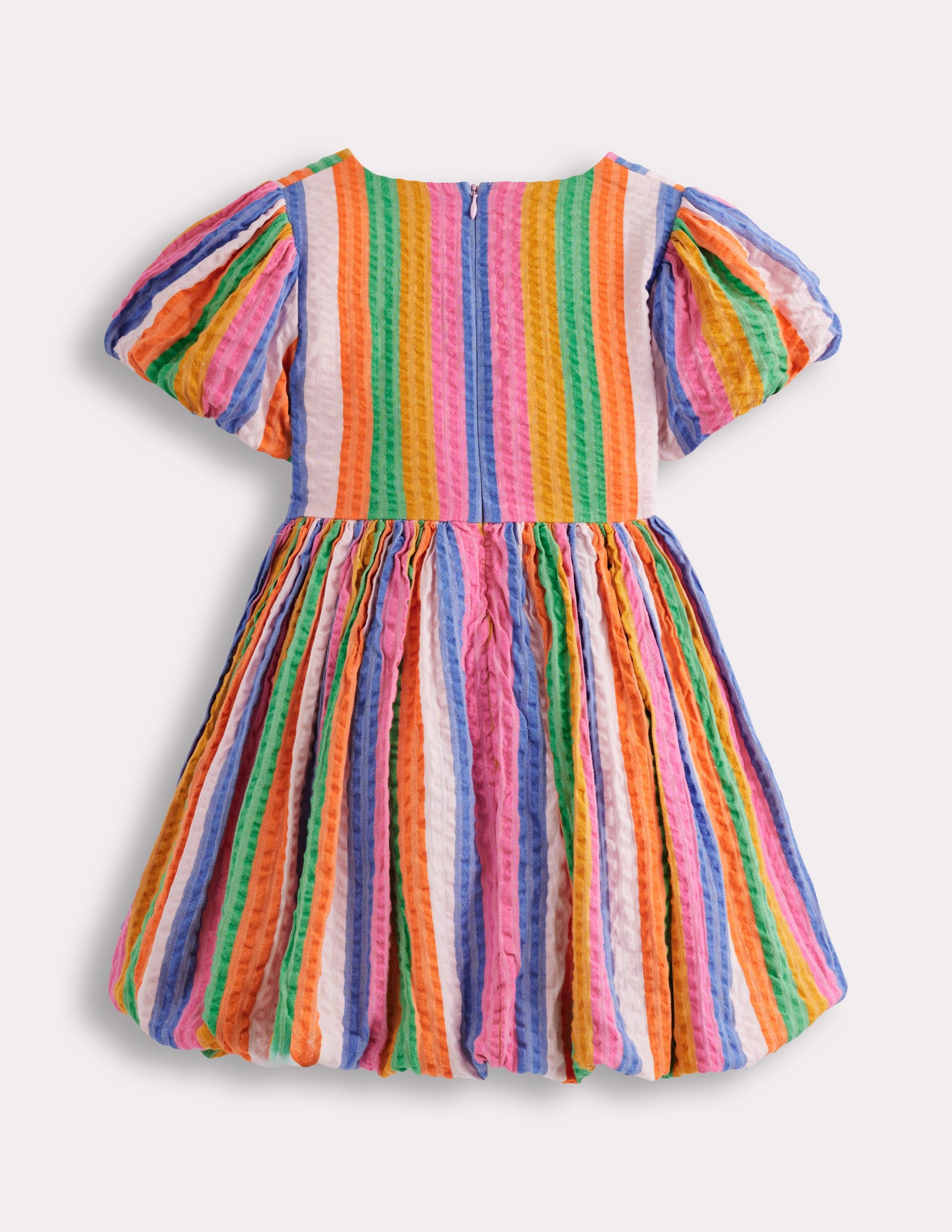 Bubble Hem Dress-Multi Stripe-2