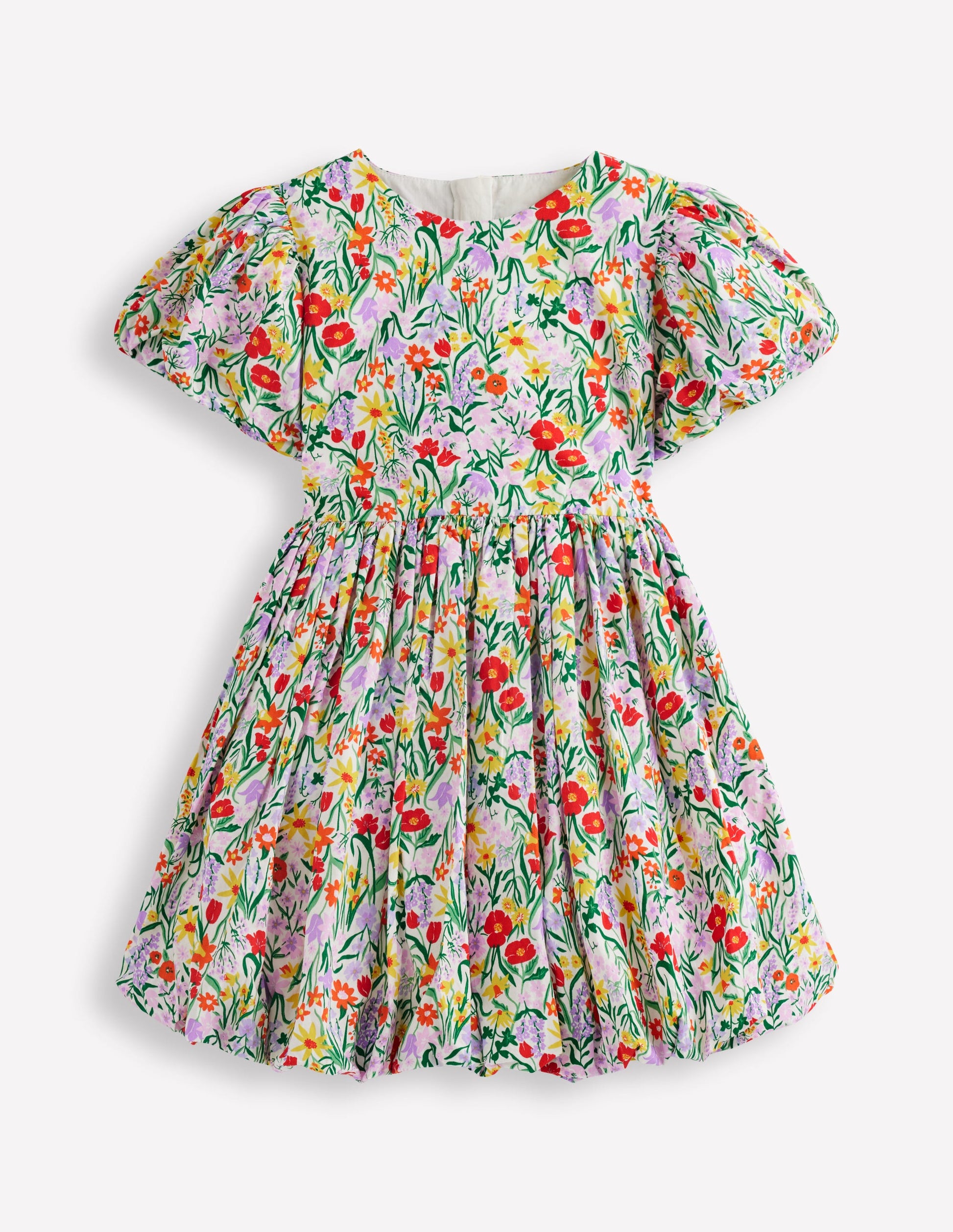 Bubble Hem Dress-Honeysuckle Flower Vine-2