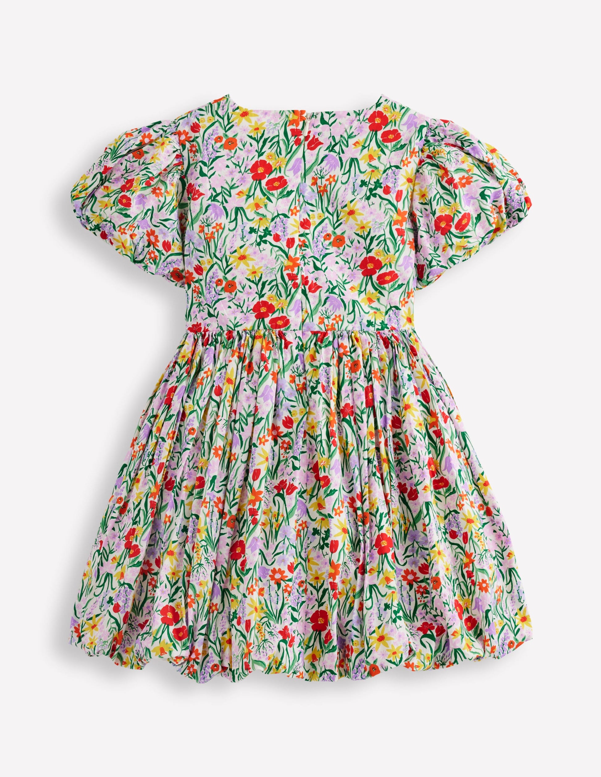 Bubble Hem Dress-Honeysuckle Flower Vine-3