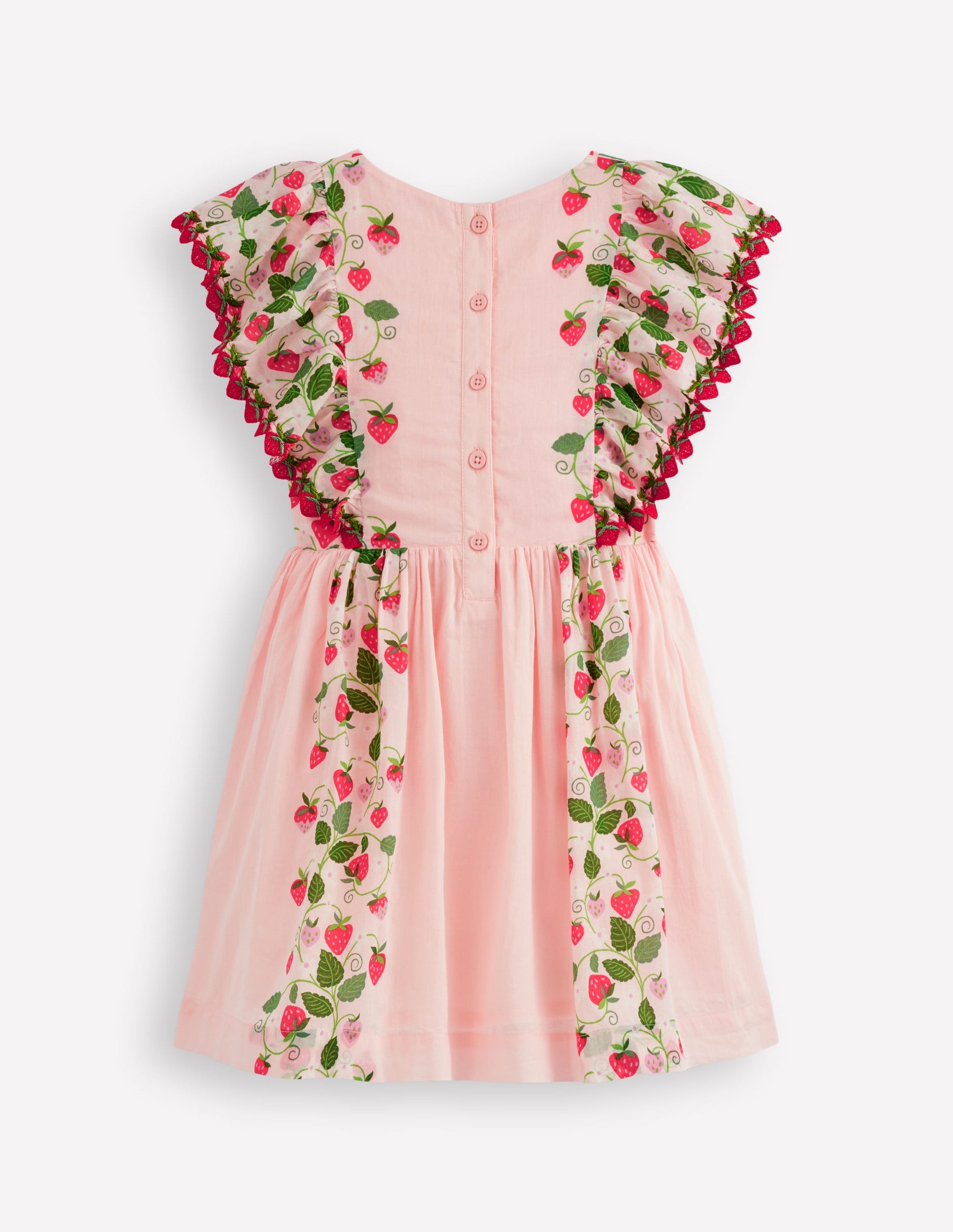 Pretty Woven Dress-Chalk Pink Strawberry Vine-2