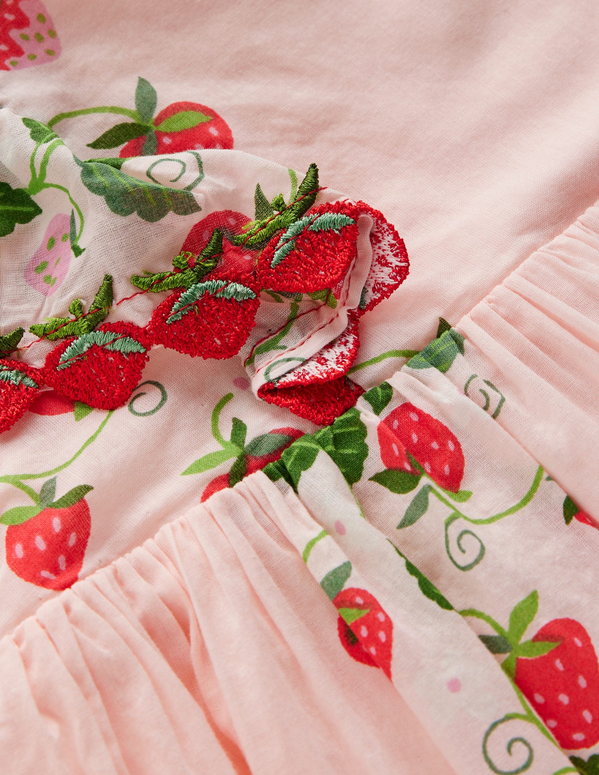 Pretty Woven Dress-Chalk Pink Strawberry Vine-3