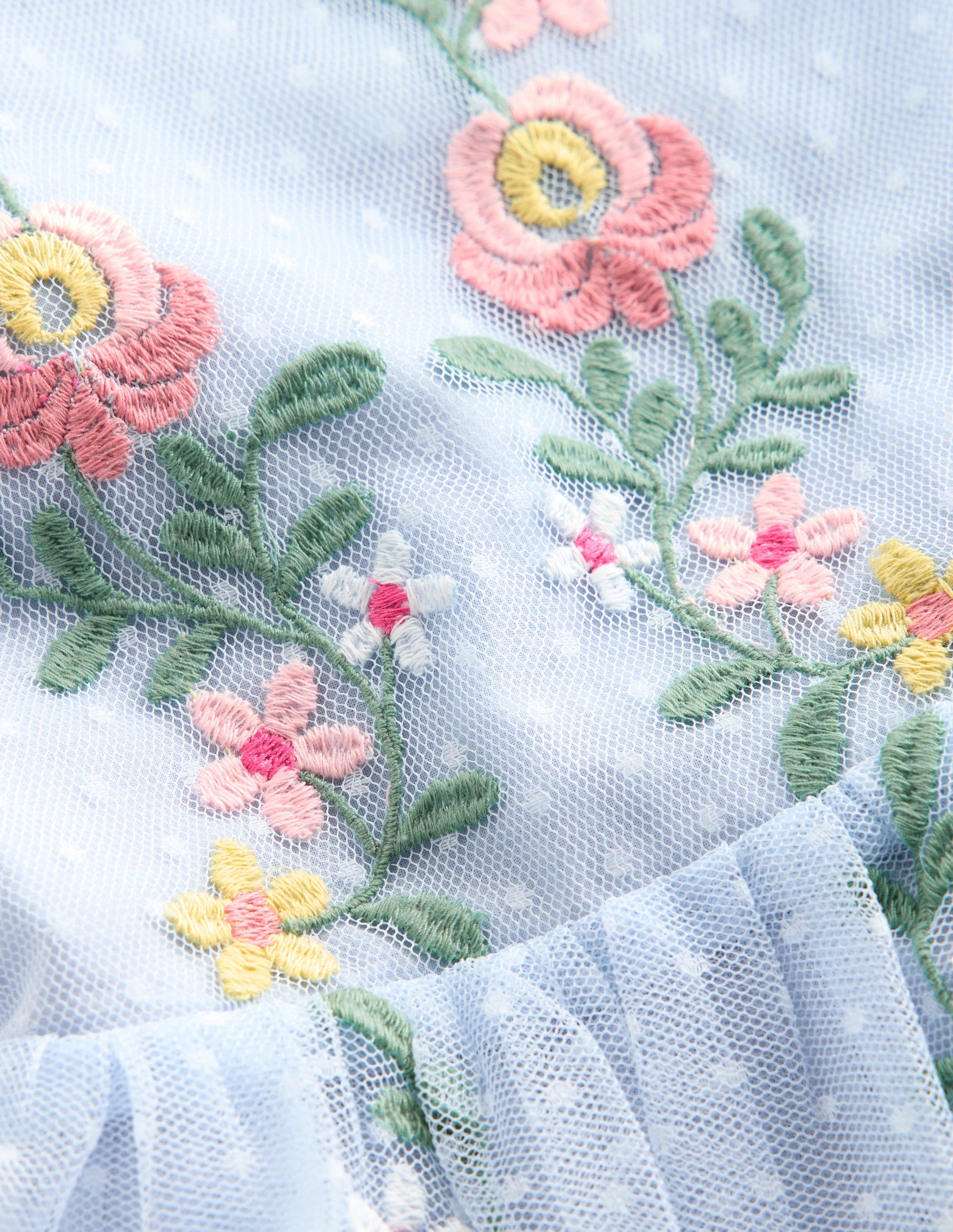 Tulle Cross Back Dress-Blue-3