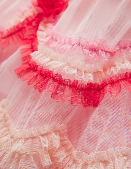 Tiered Cake Tulle Dress-Chalk Pink Cake-6