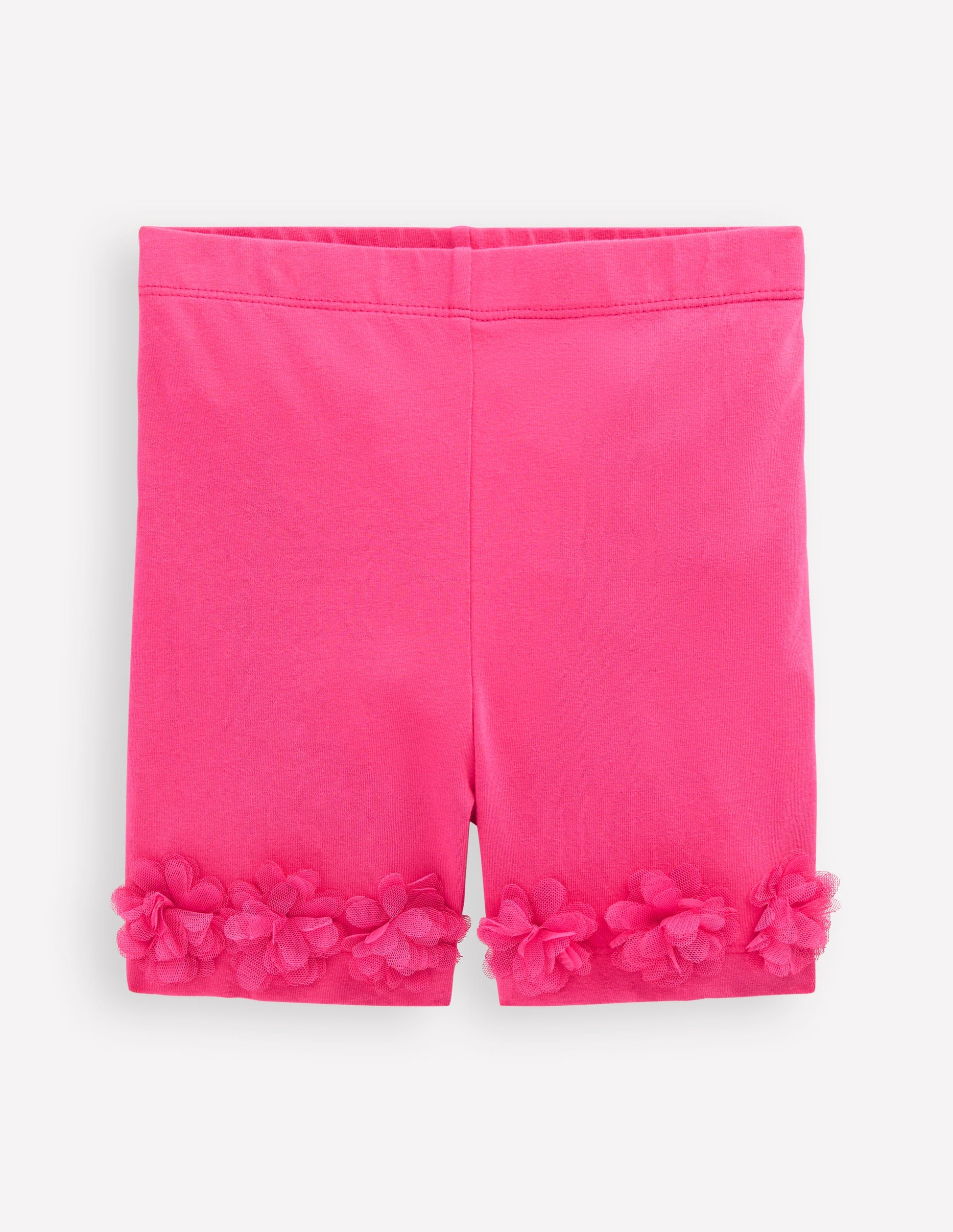 Tulle Hem Shorts-Flamingo Pink-1