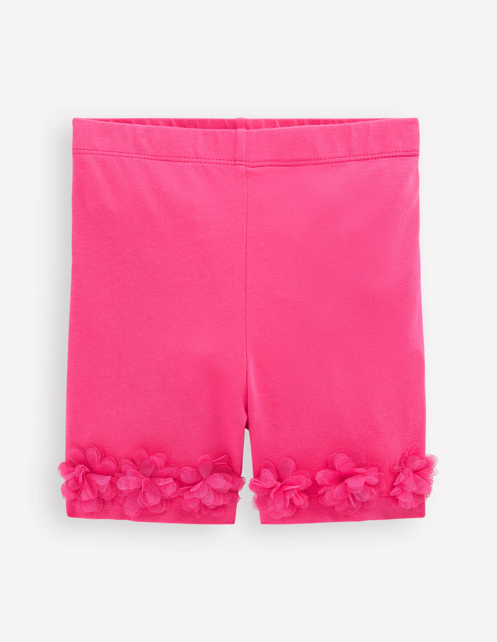 Tulle Hem Shorts-Flamingo Pink