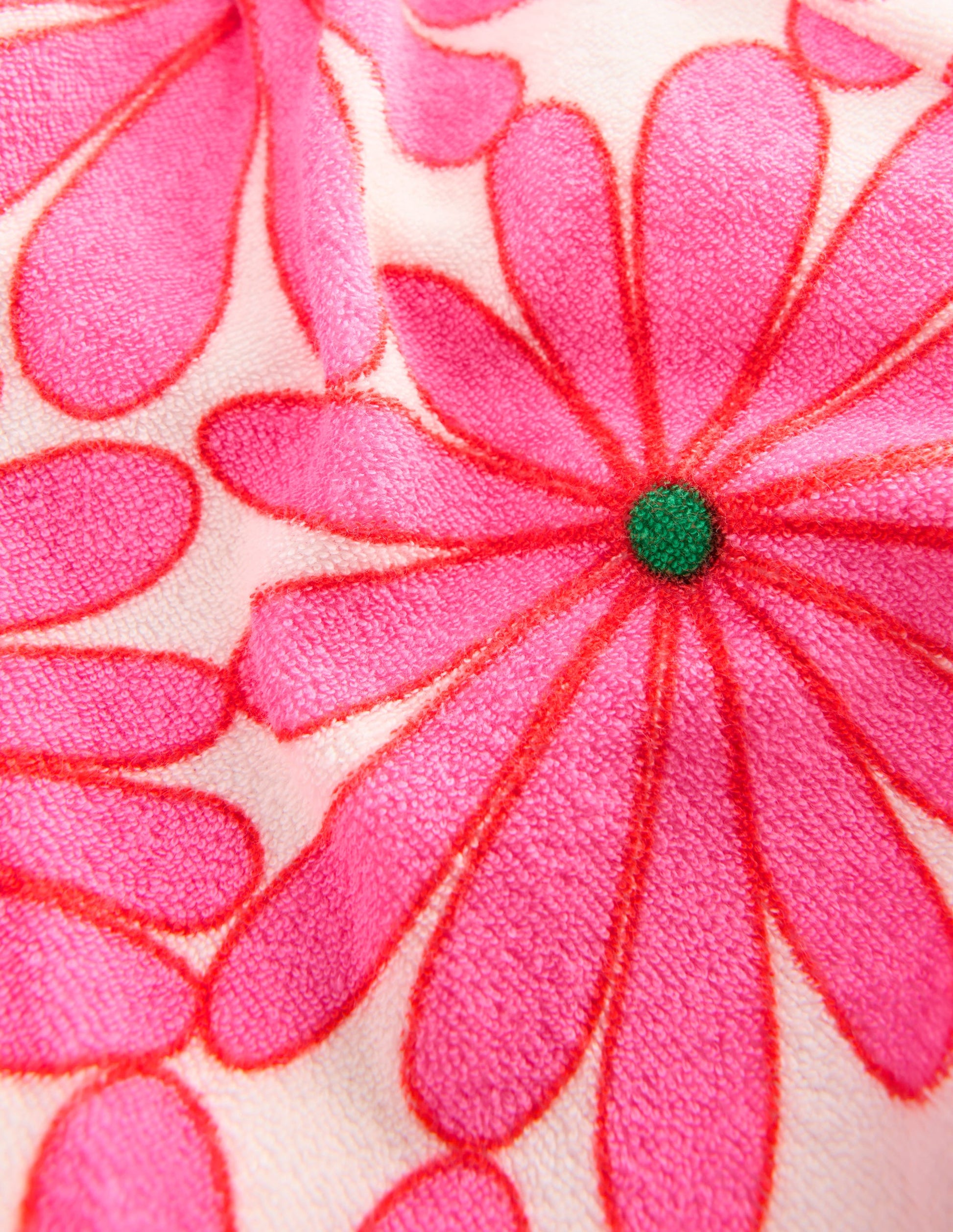 Towelling Ruffle Shorts-Festival Pink Giant Daisy-3