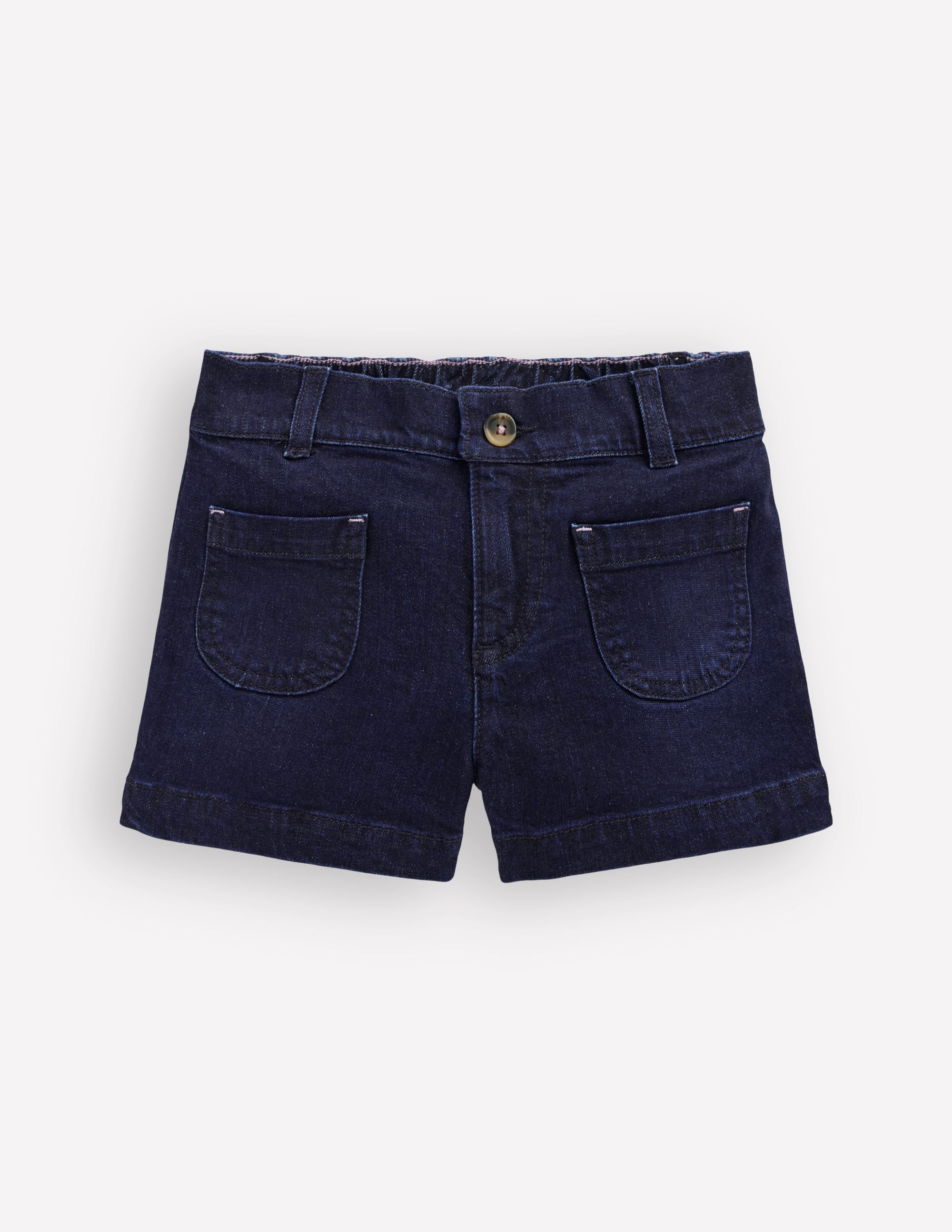Patch Pocket Shorts-Dark Wash Denim - Image 1