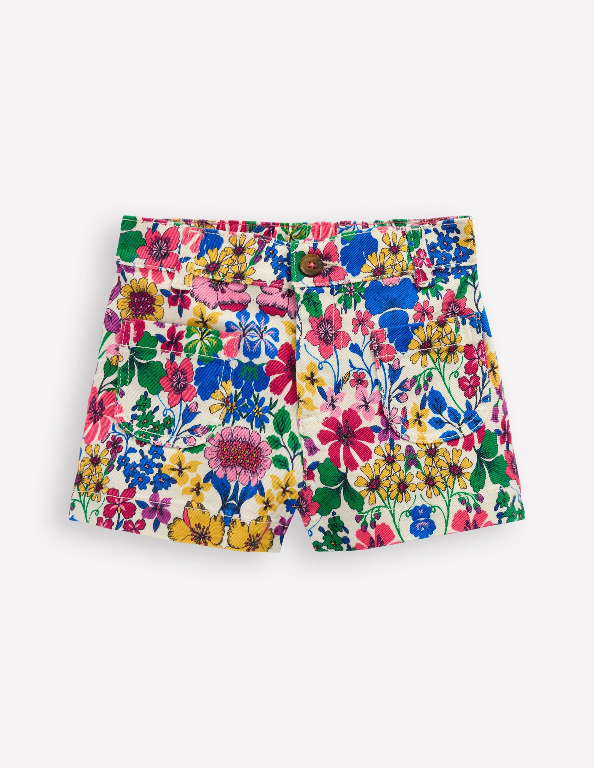 Patch Pocket Shorts-Multi Rainbow Floral - Image 1