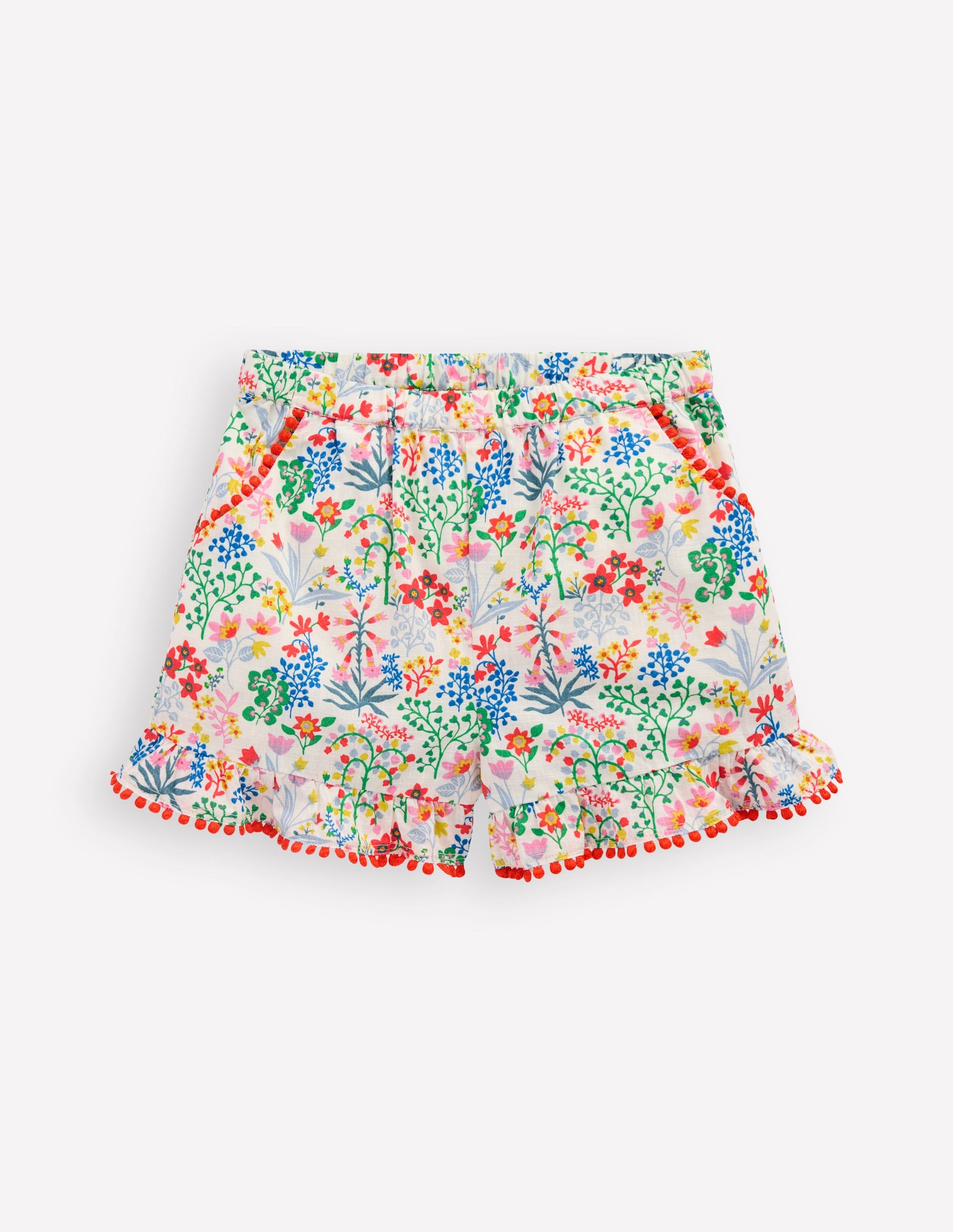 Frill Woven Shorts-Multi Floral-1