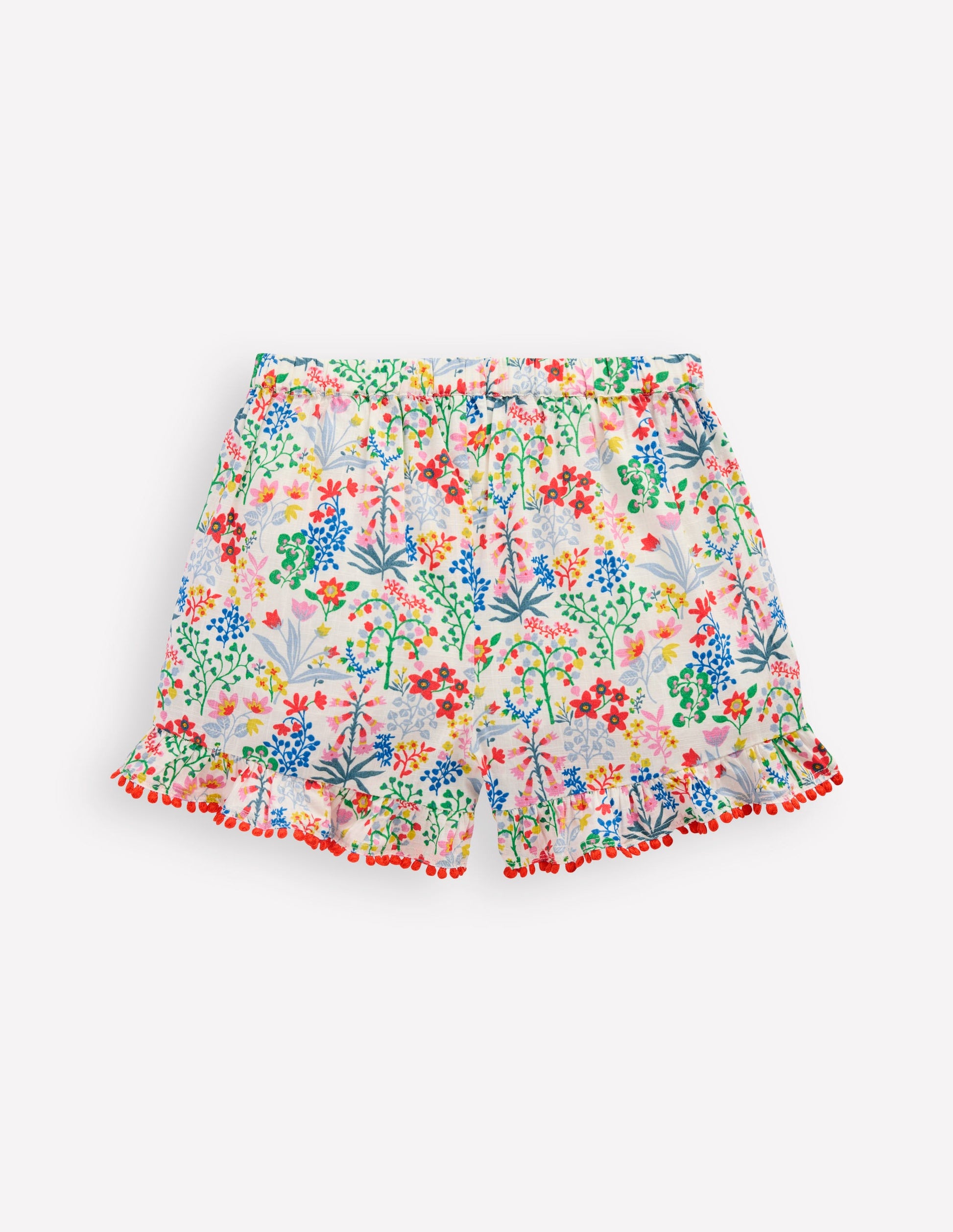 Frill Woven Shorts-Multi Floral-2