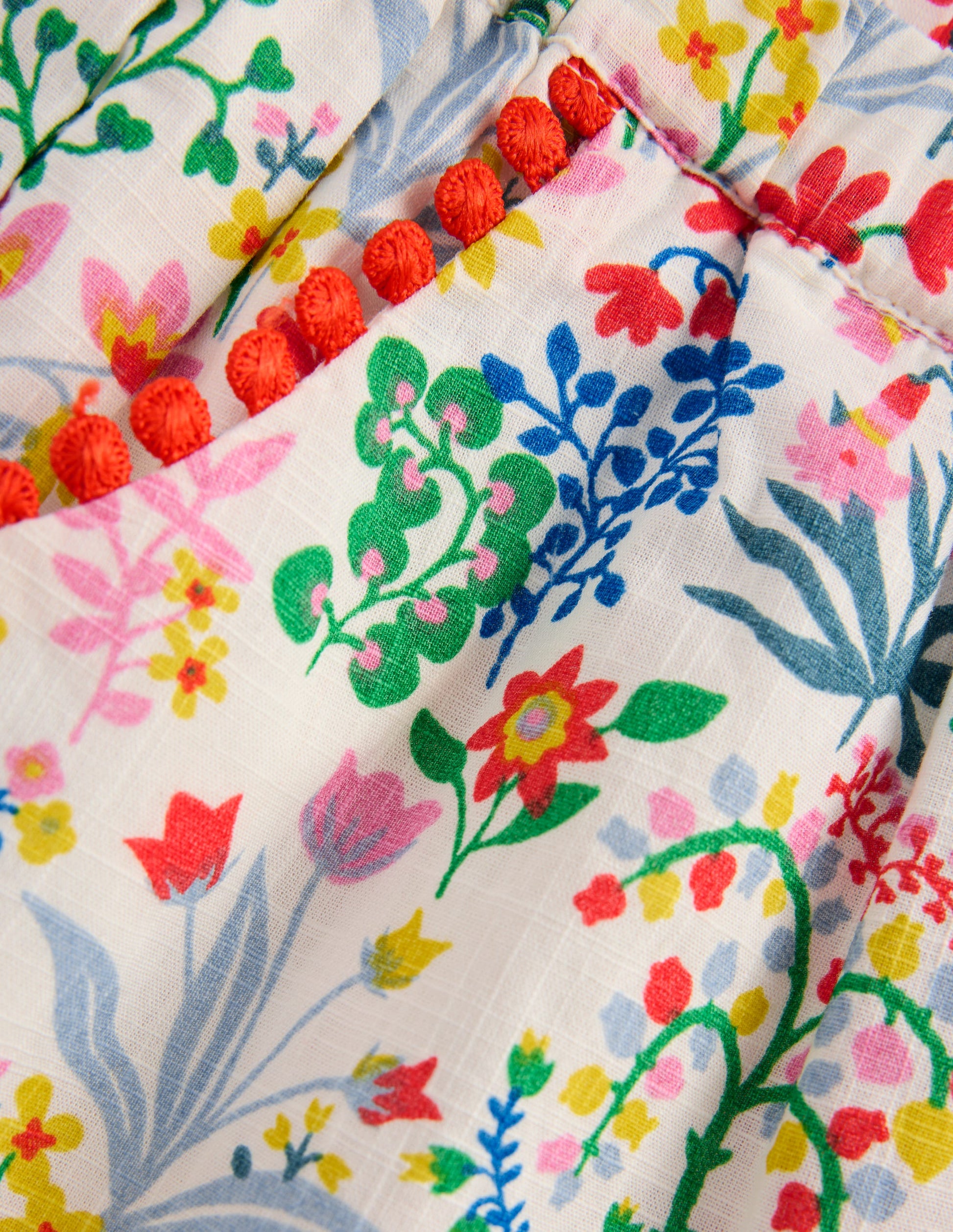 Frill Woven Shorts-Multi Floral-3