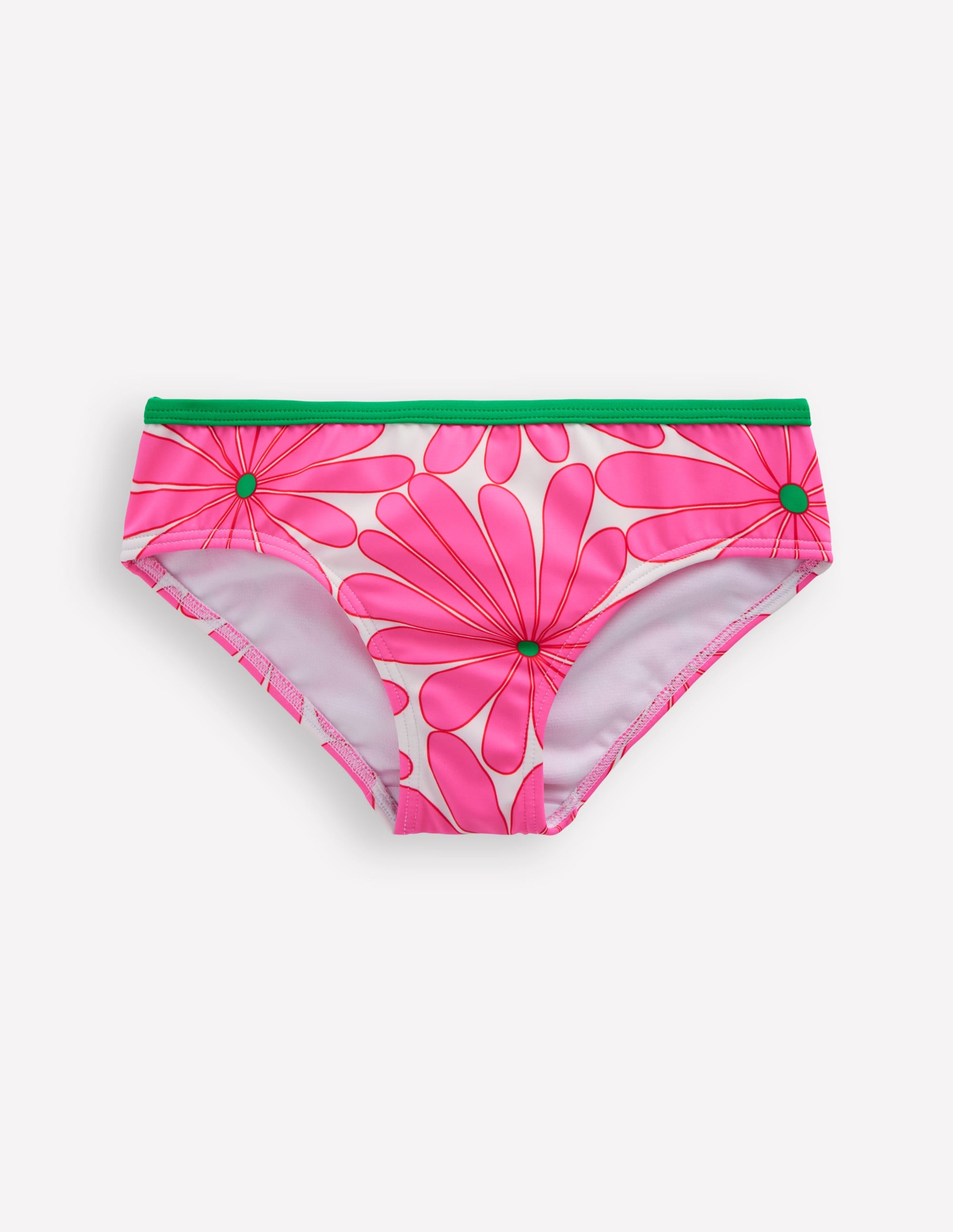 Patterned Bikini Bottoms-Festival Pink Daisy - Image 1