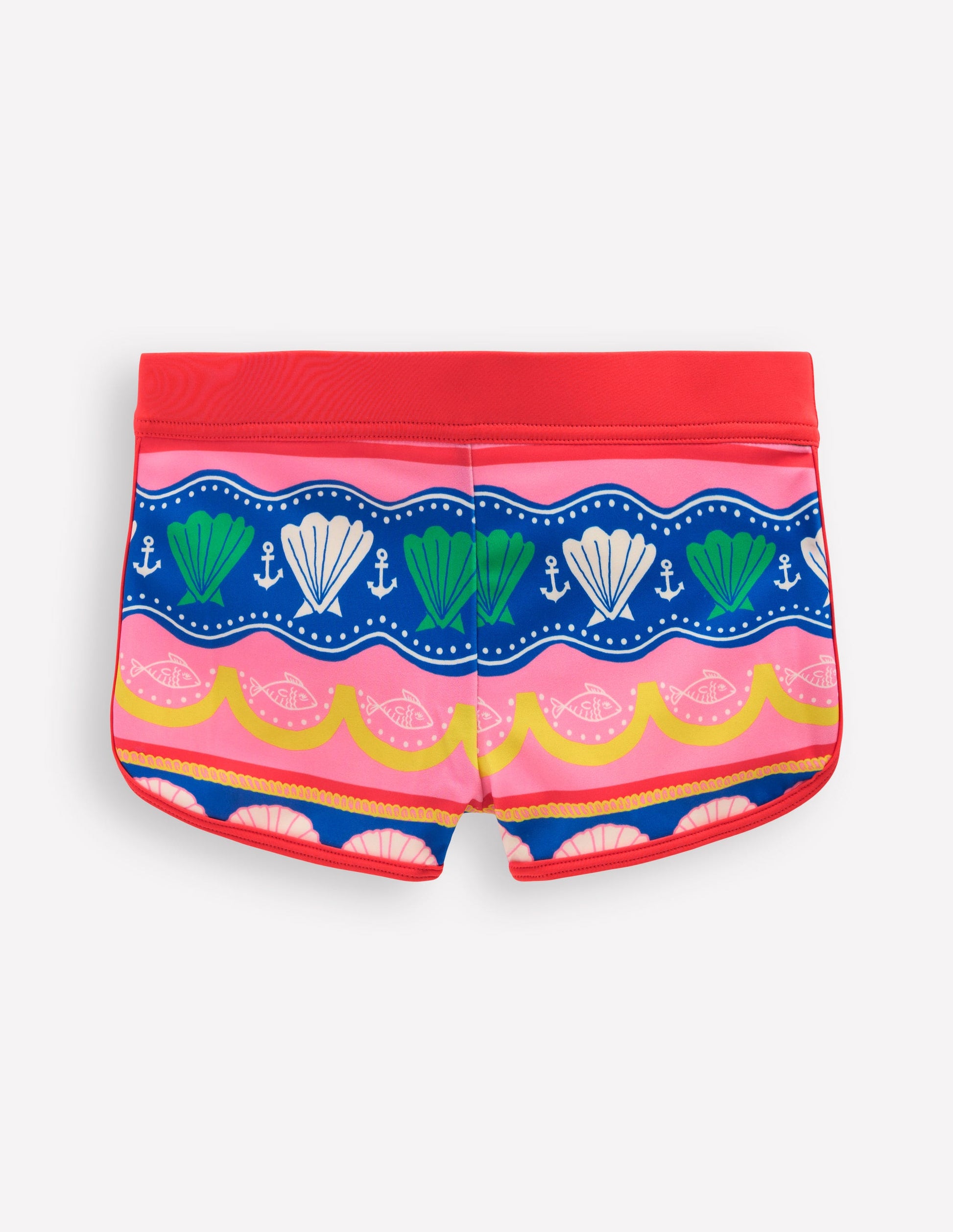 Patterned Swim Shorts-Multi Sea Shell Stripe-1