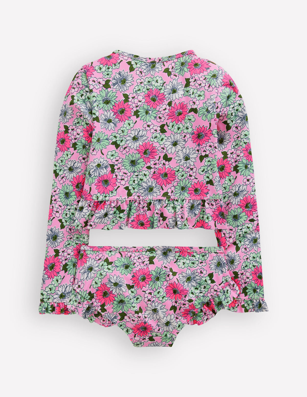 Long Sleeve Frill Set-Lilac Chiffon Cornflower - Image 2