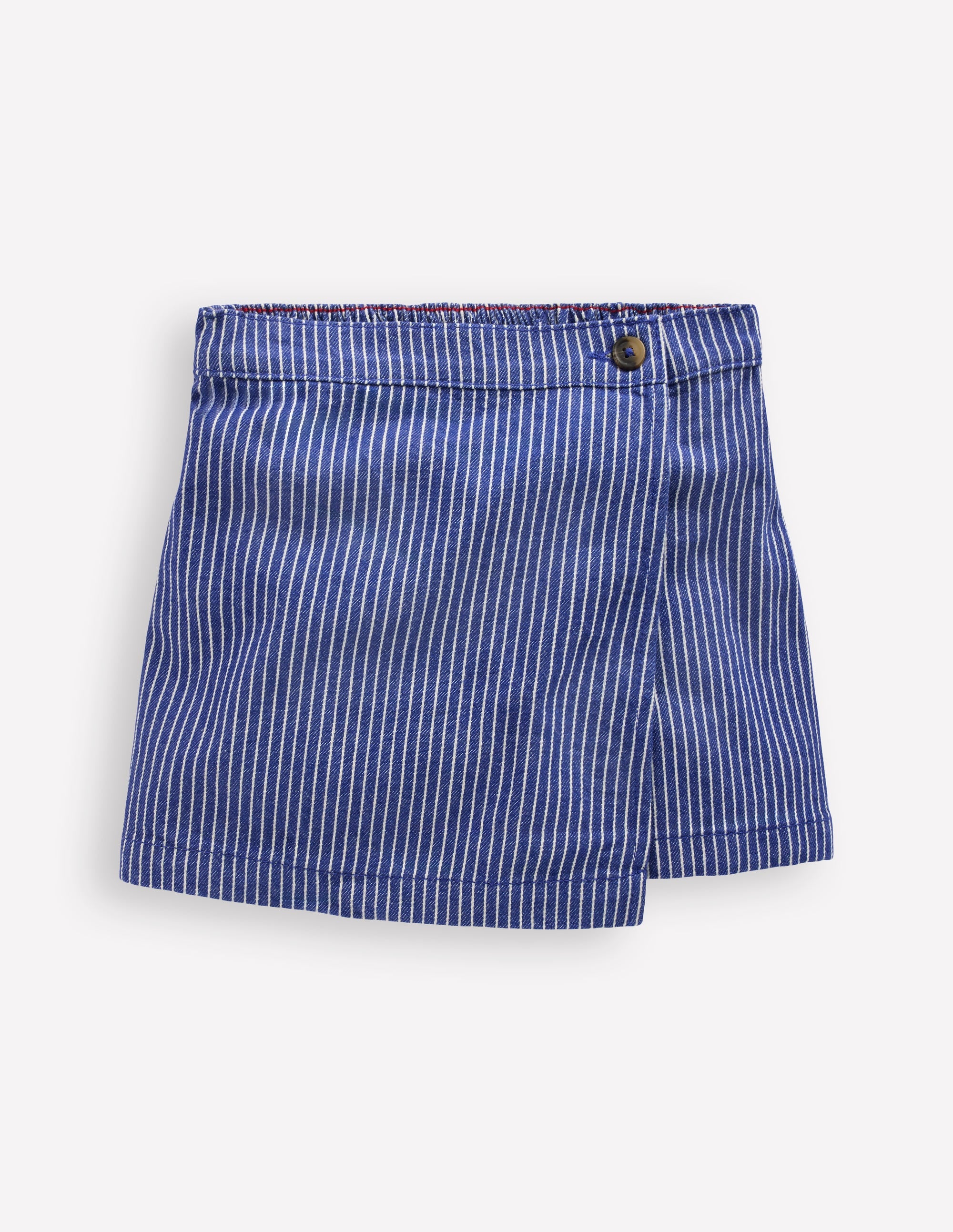 Wrap Woven Skort-Sapphire Blue/ Ivory Stripe - Image 2