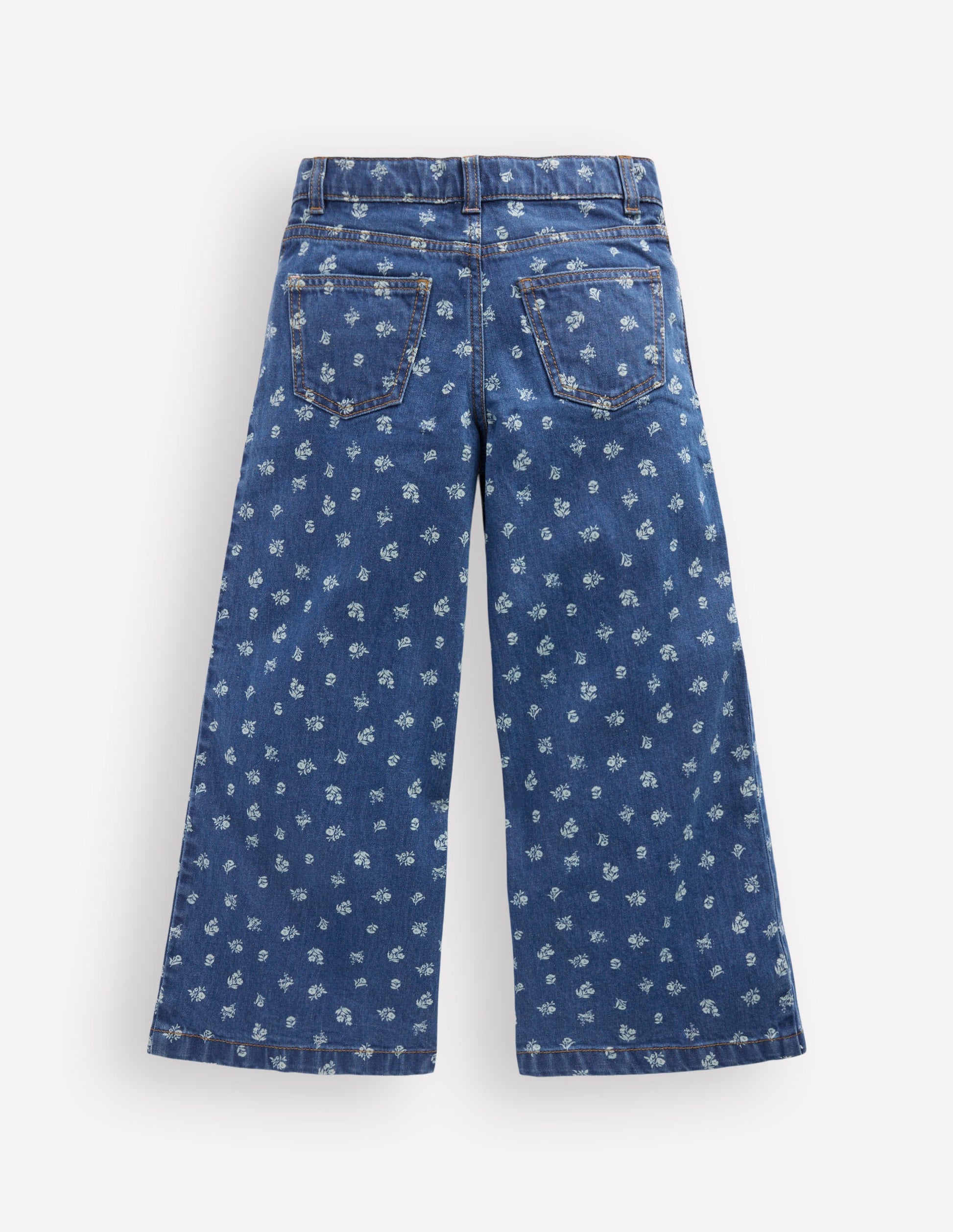 Wide Leg Jeans-Denim Floral-2