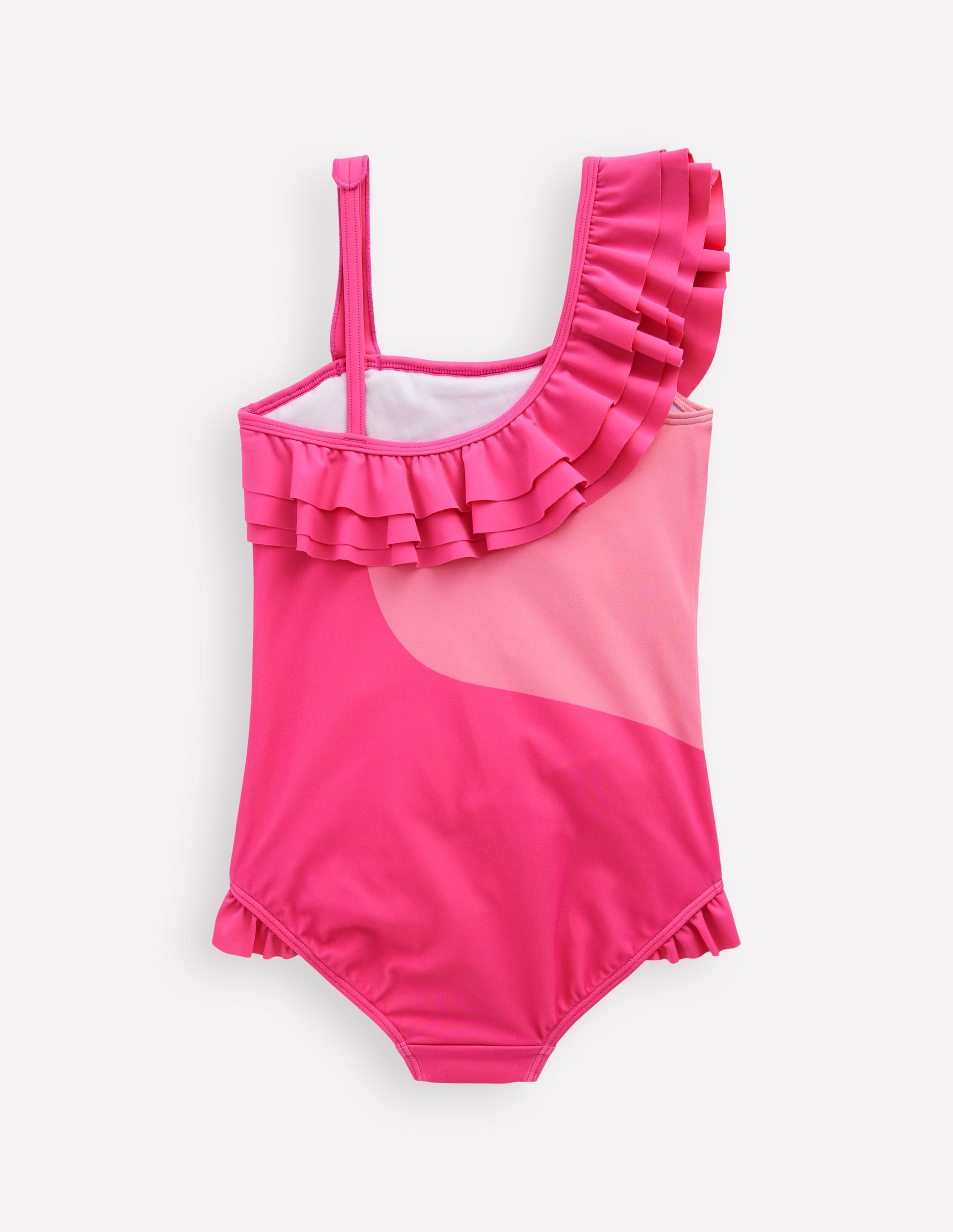 One Shoulder Appliqué Swimsuit-Sorbet Pink Flamingo-2