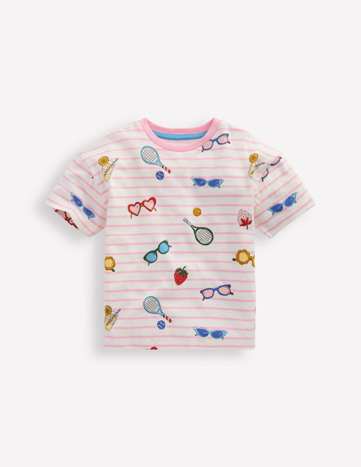 Easy Breton T-shirt-Spring Blossom Pink Holiday