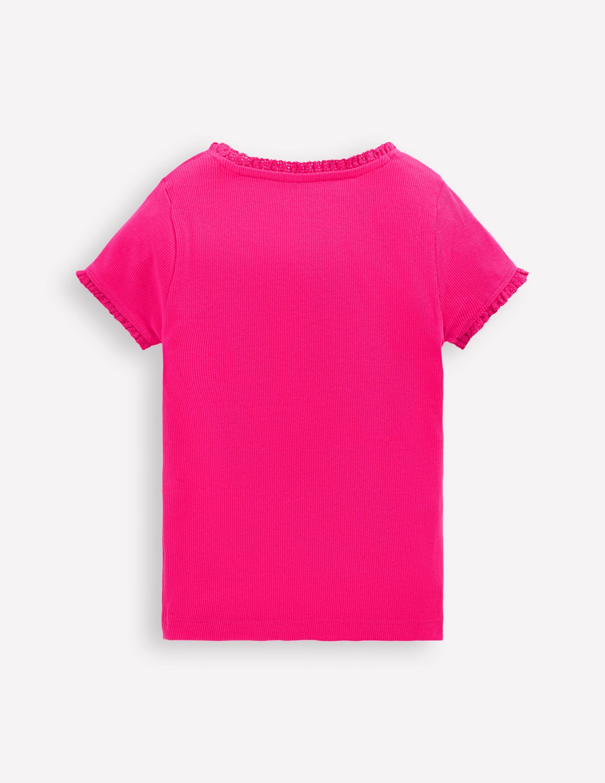 Short Sleeve Ribbed T-shirt-Pink Peony - Image 2