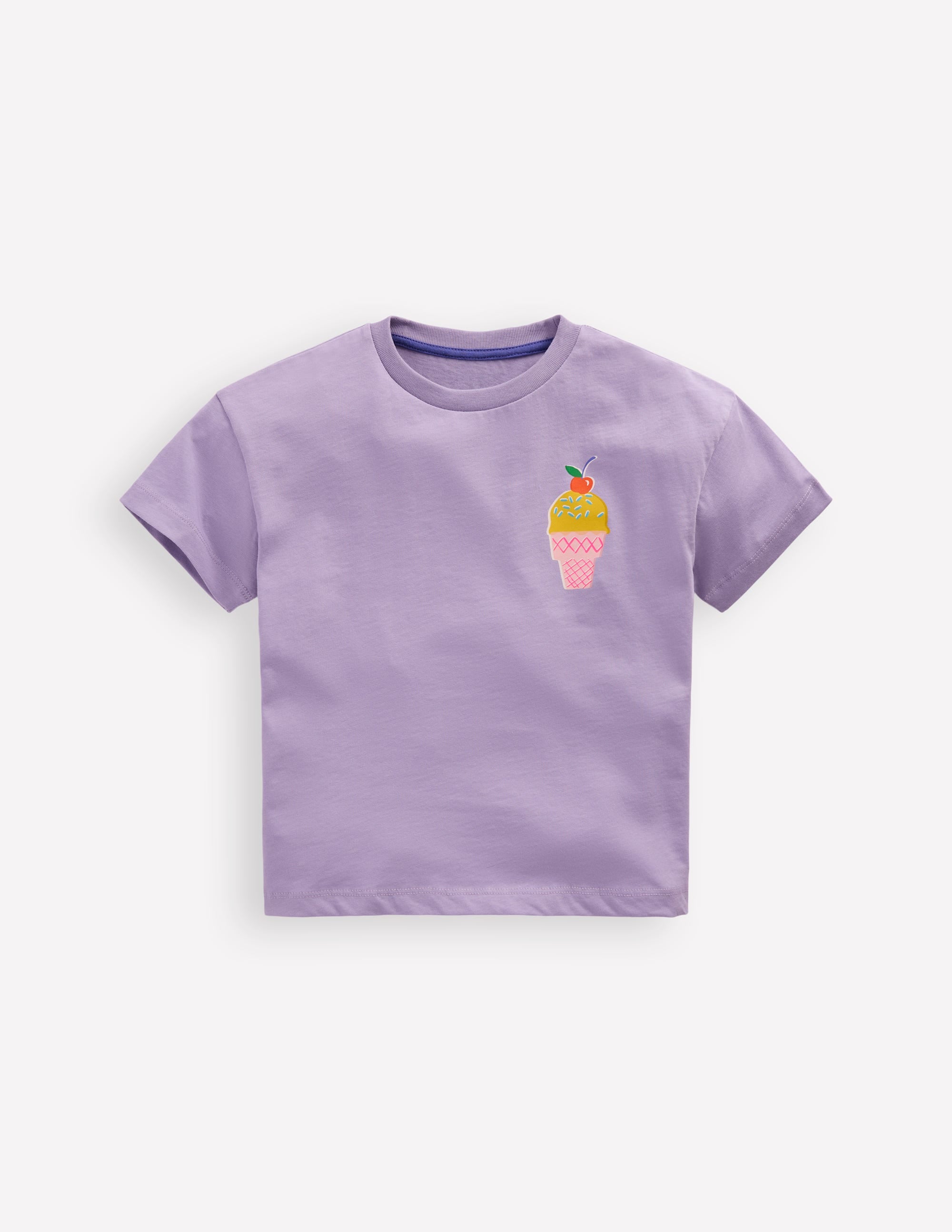 Short Sleeve Printed T-Shirt-Purple Ice Creams - Image 1