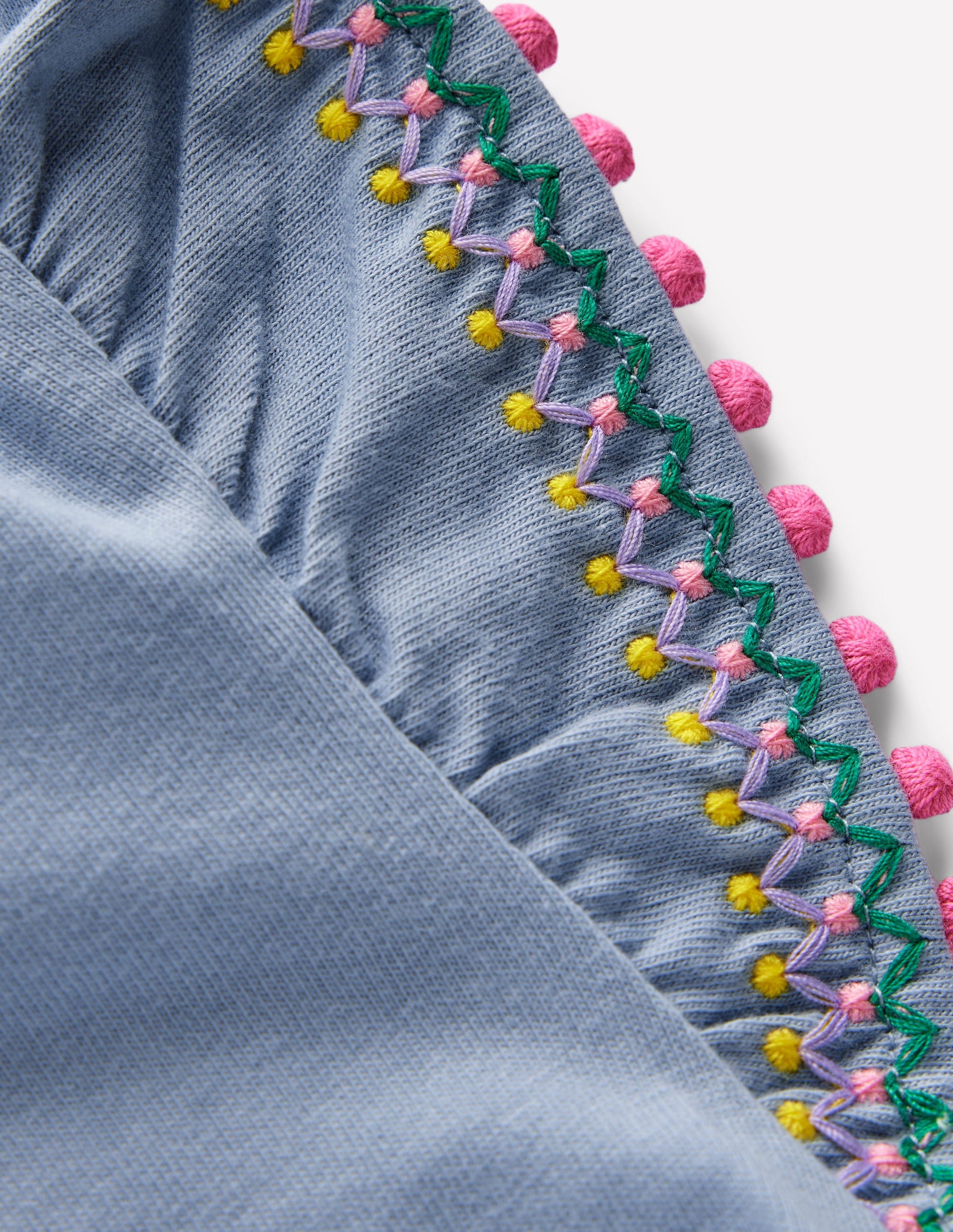 Flutter Sleeve Trim Top-Salt blue-3