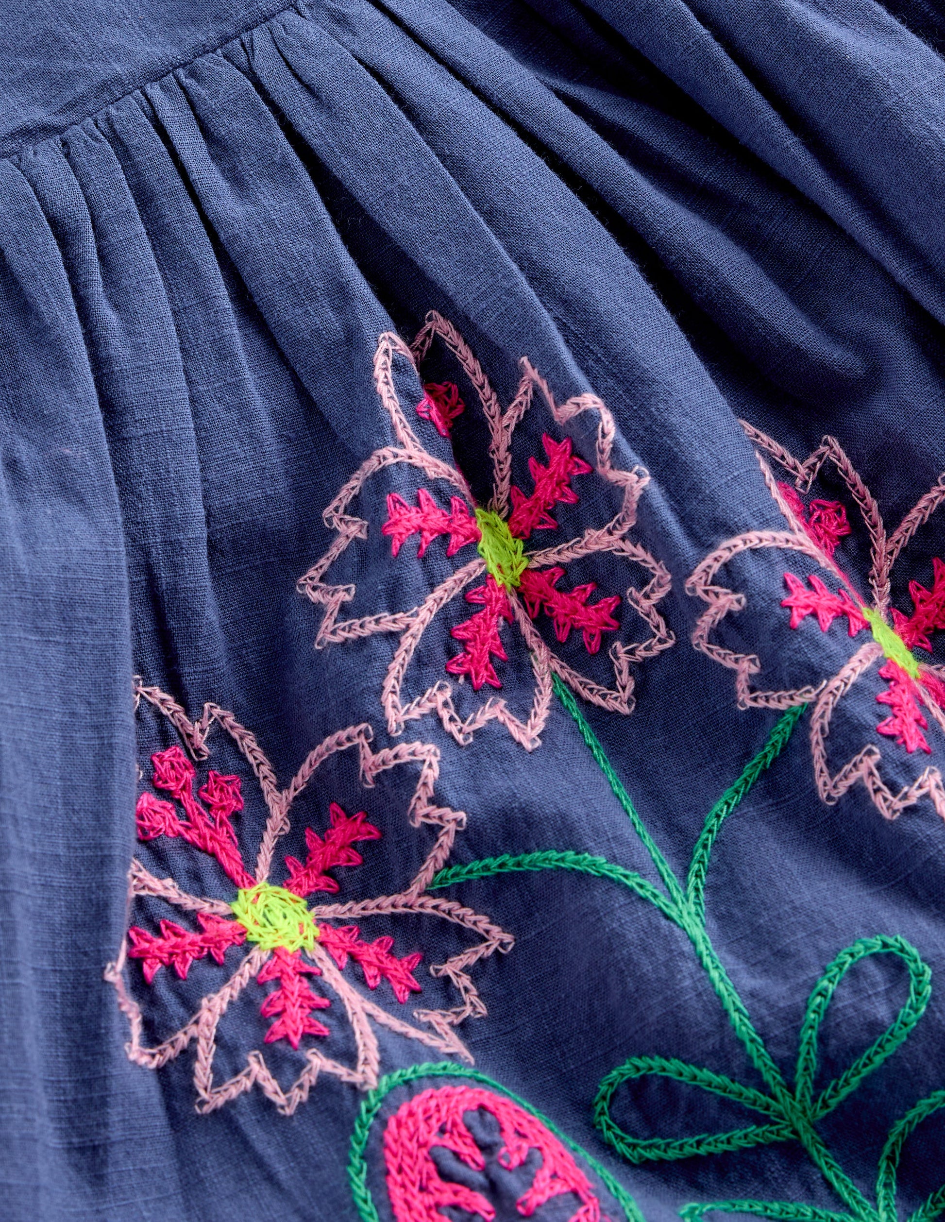 Annalisa Twirly Sundress-Denim Blue Embroidery-3