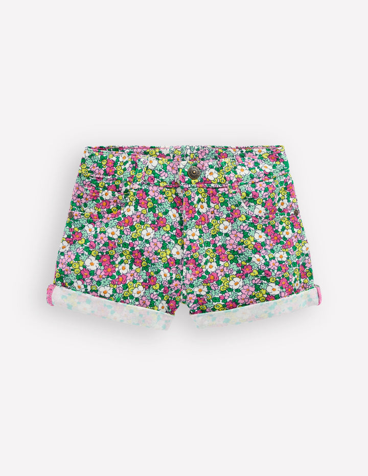 Denim Shorts-Multi Summer Flowerbed
