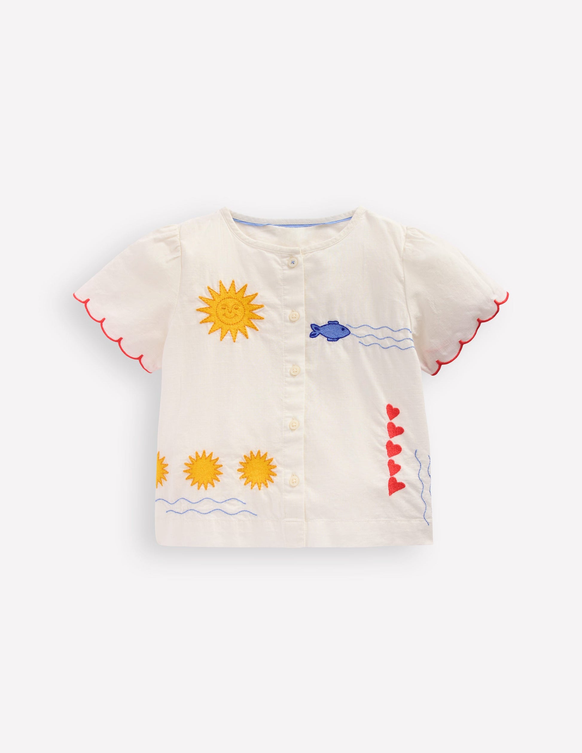 Button-through Blouse-Soft Ivory Embroidery-1