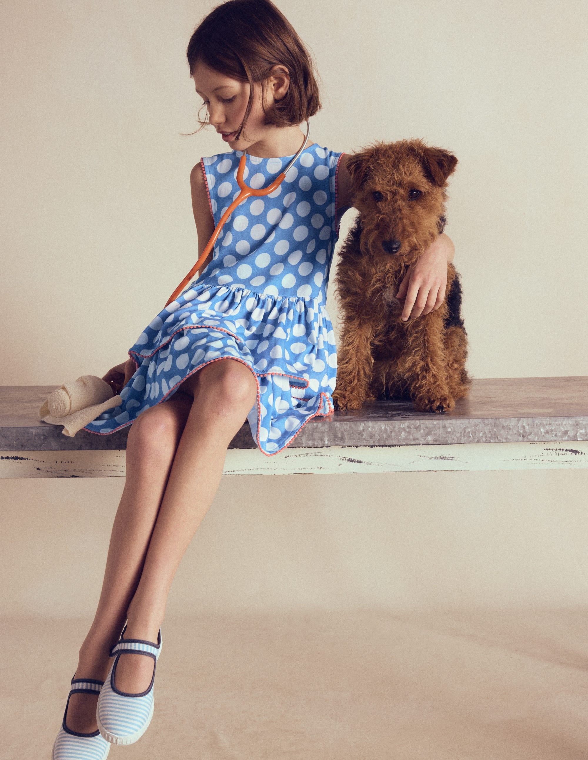 Tiered Jersey Sundress-Blue Spot - Image 4