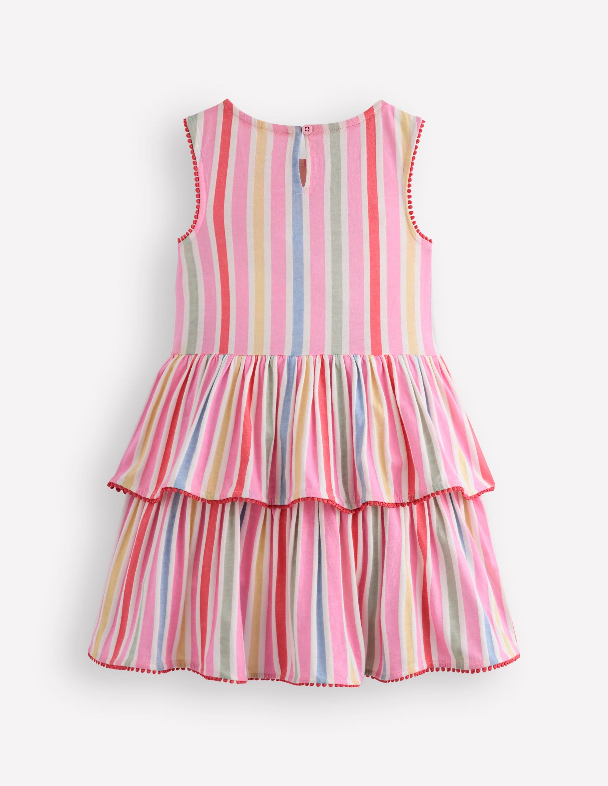 Tiered Jersey Sundress-Pink Stripe-2