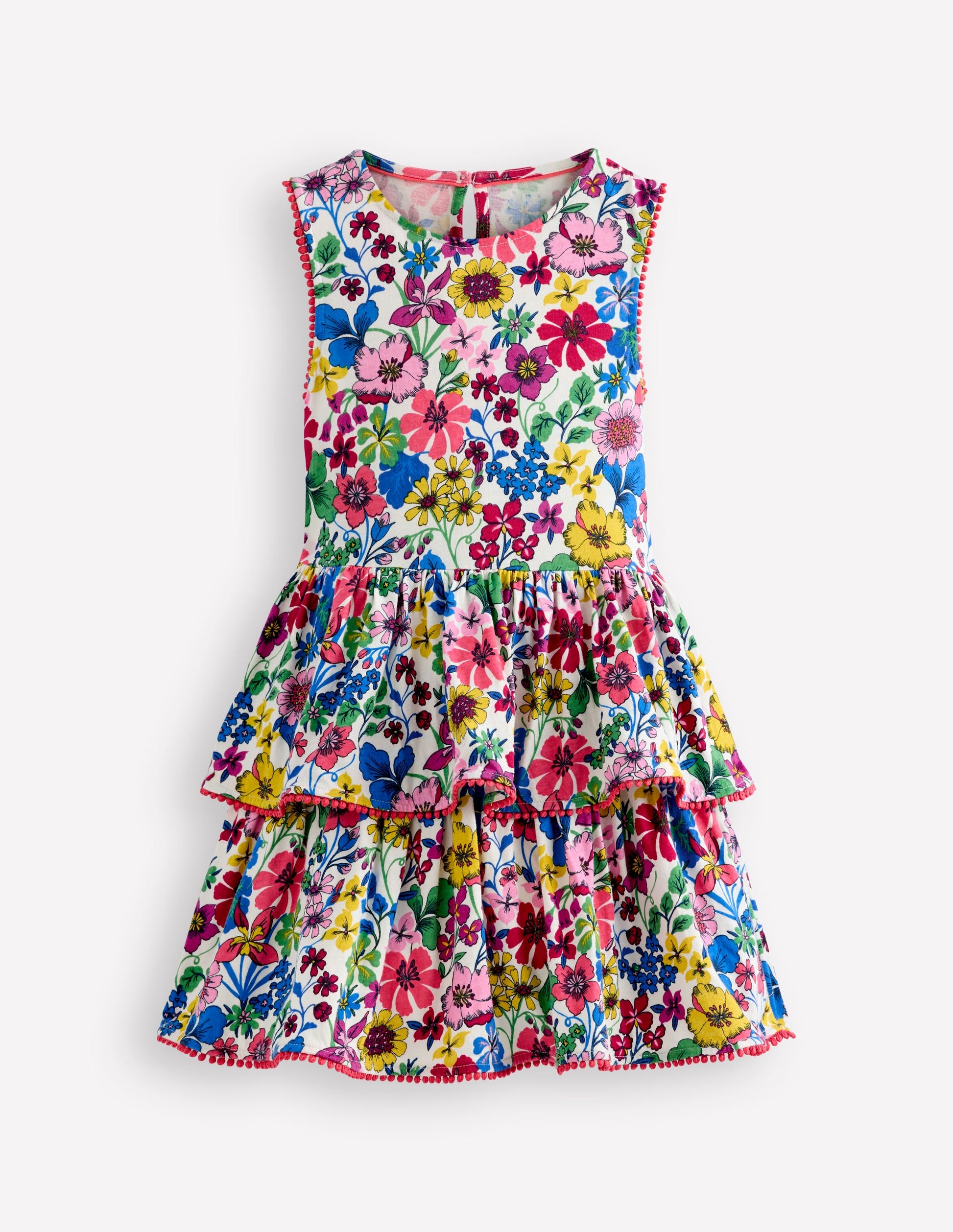 Tiered Jersey Sundress-Tickled Pink Floral Sprig-1