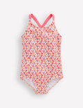 Cross-Back Printed Swimsuit-Papyrus Ditsy Floral