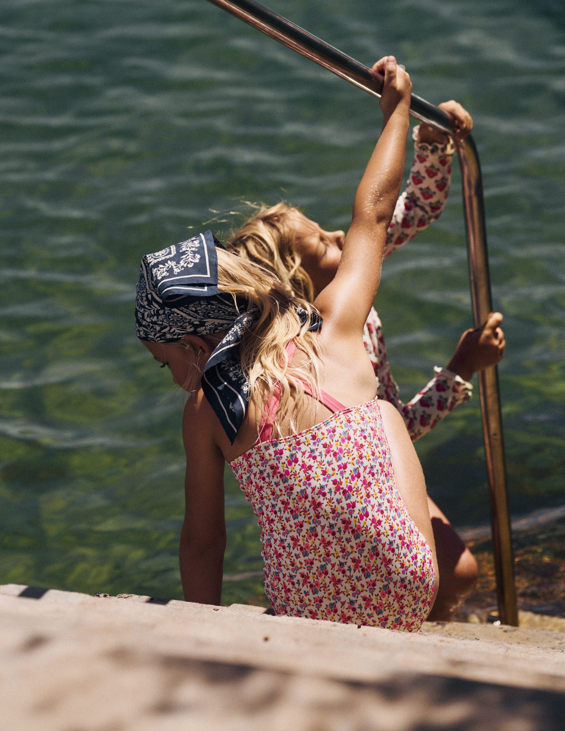 Cross-Back Printed Swimsuit-Papyrus Ditsy Floral-4