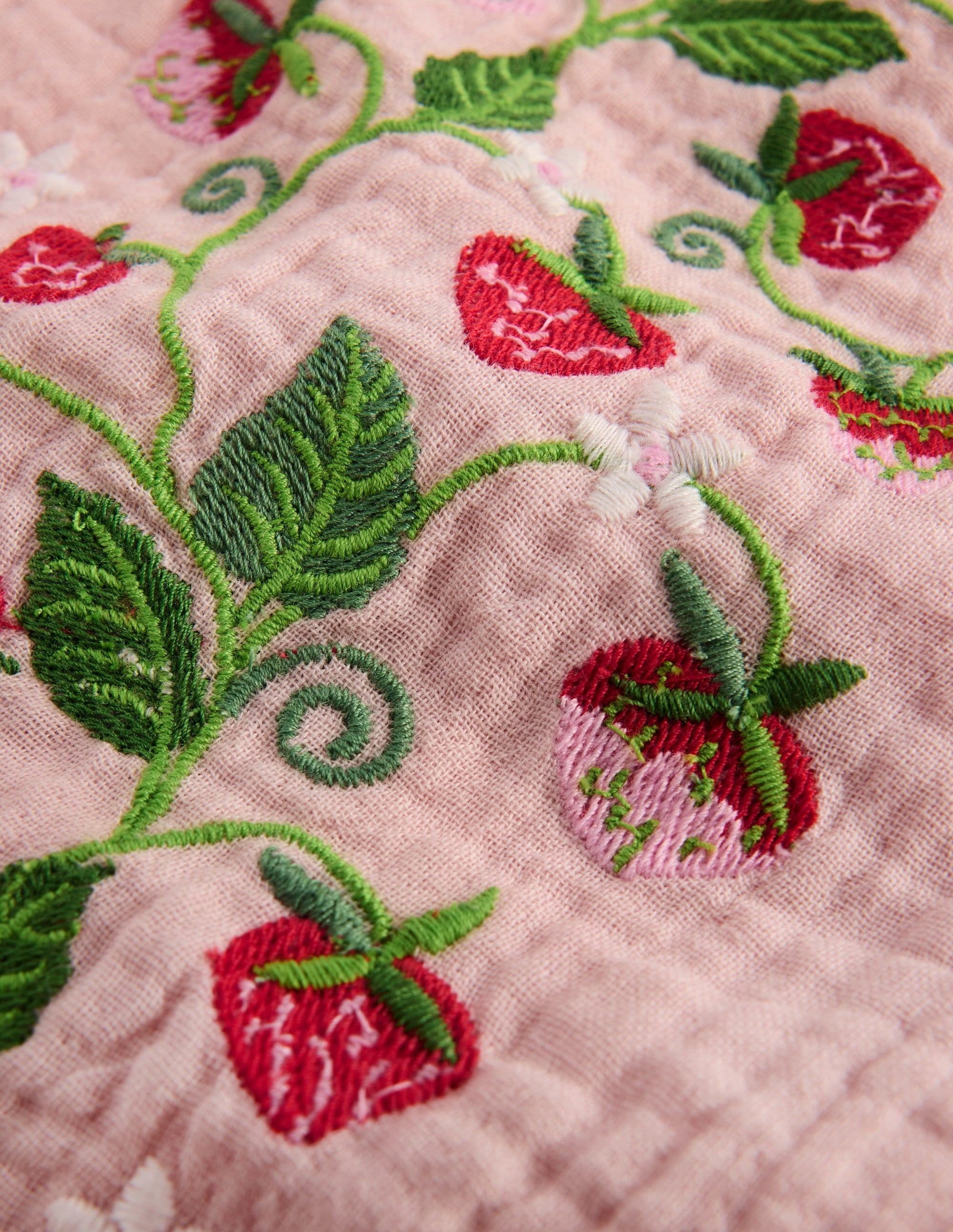 Embroidered Frilly Woven Top-Lotus Strawberries - Image 6