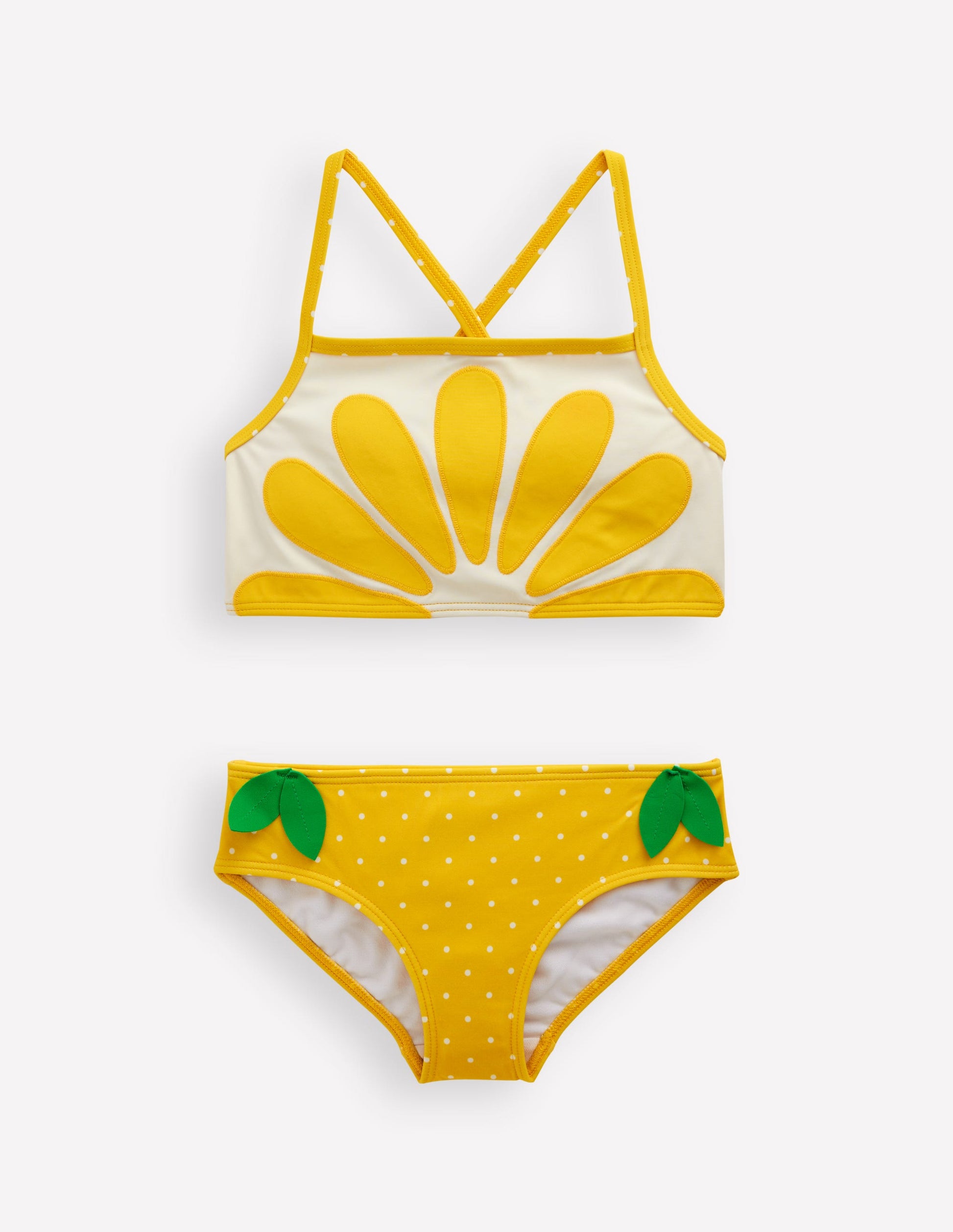 Logo Cross Back Bikini-Yellow-1