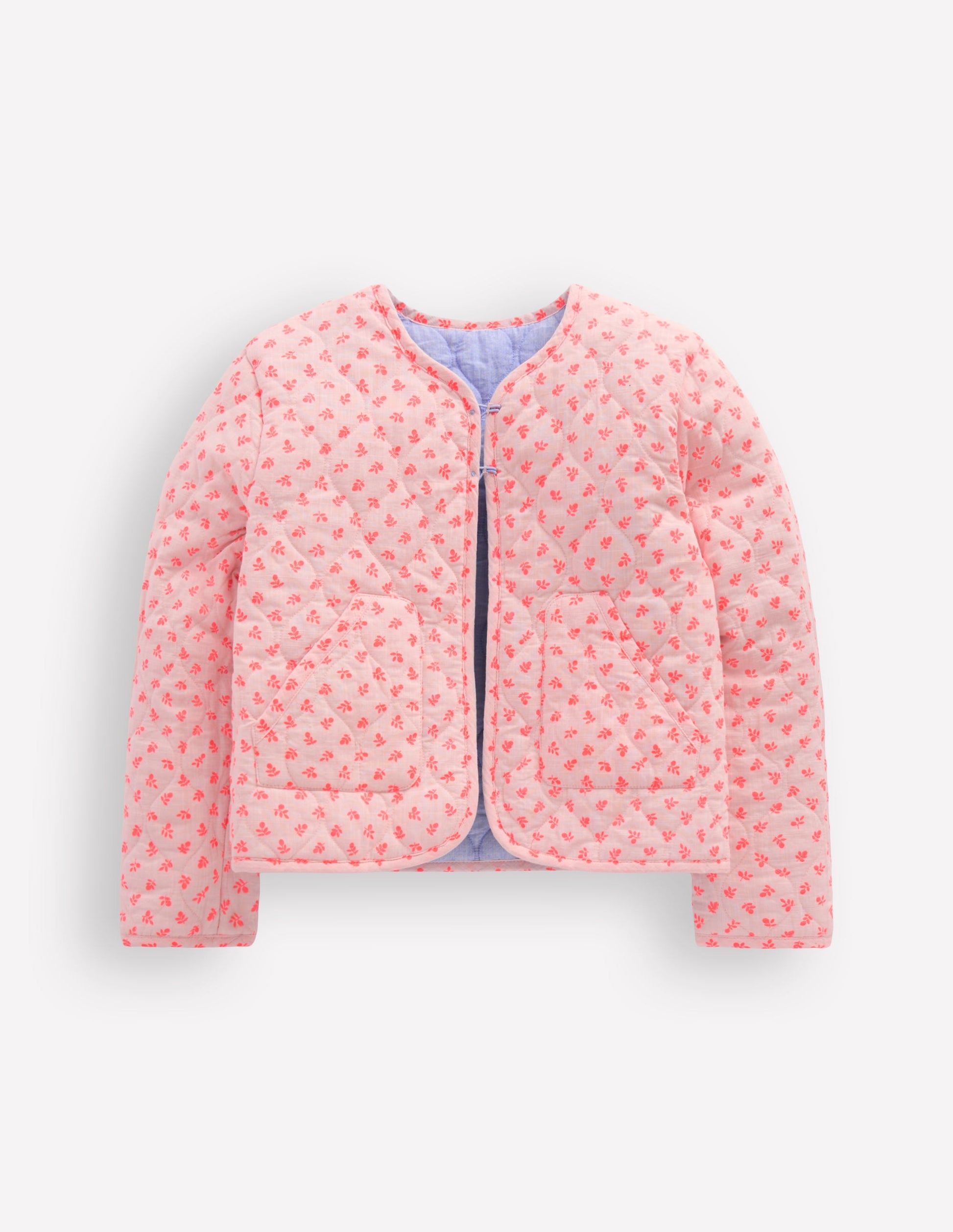 Reversible Quilted Jacket-Blue Embroidery-4