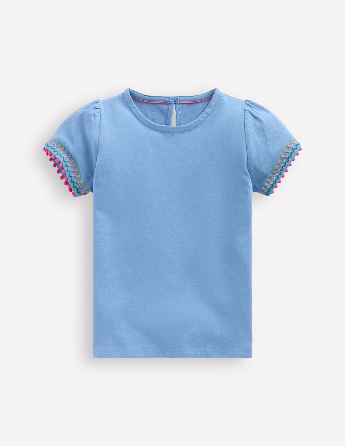 Puff Sleeve T-shirt-Forget Me Not Blue - Image 1