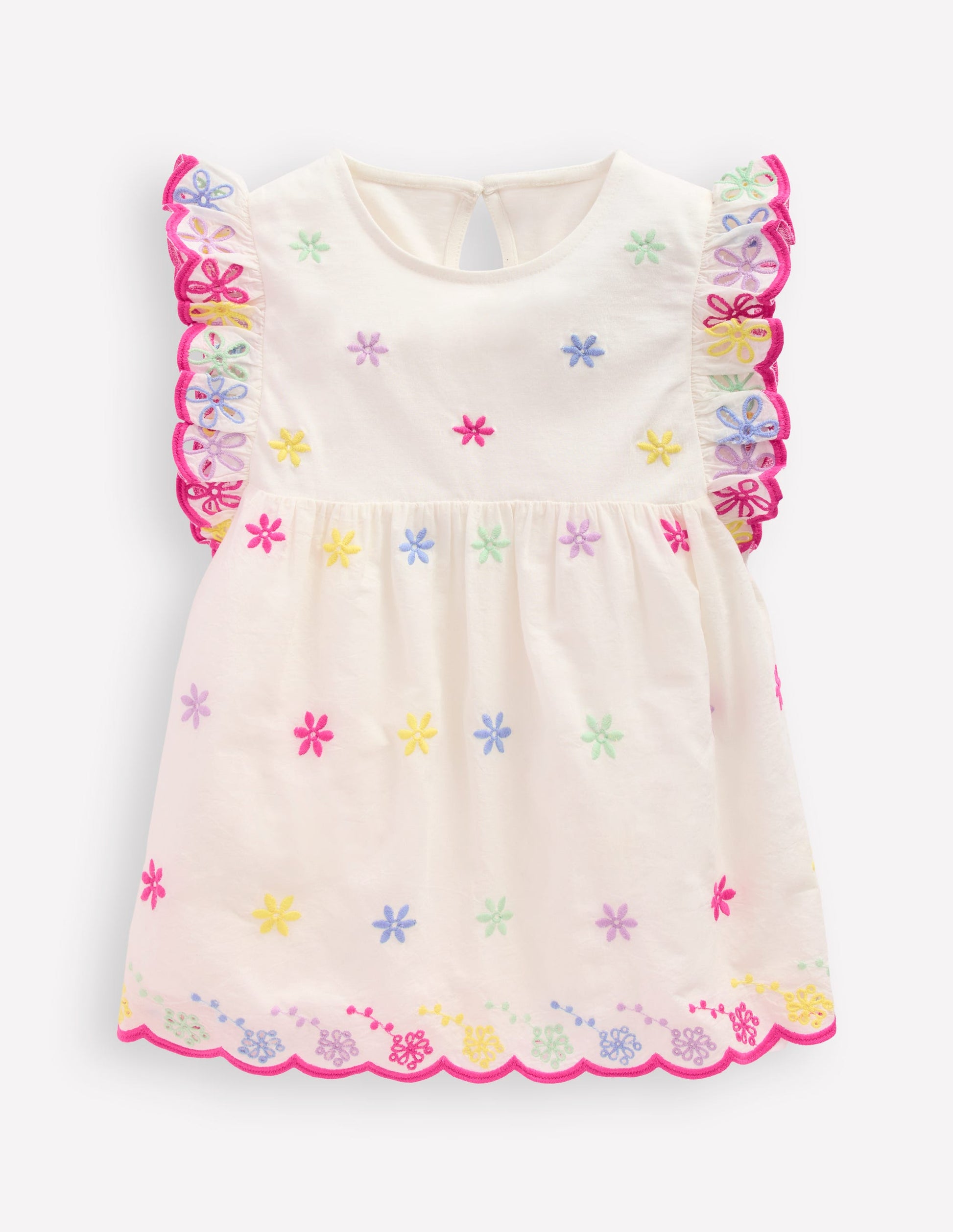 Fabric Mix Broderie Top-Coconut Milk-1