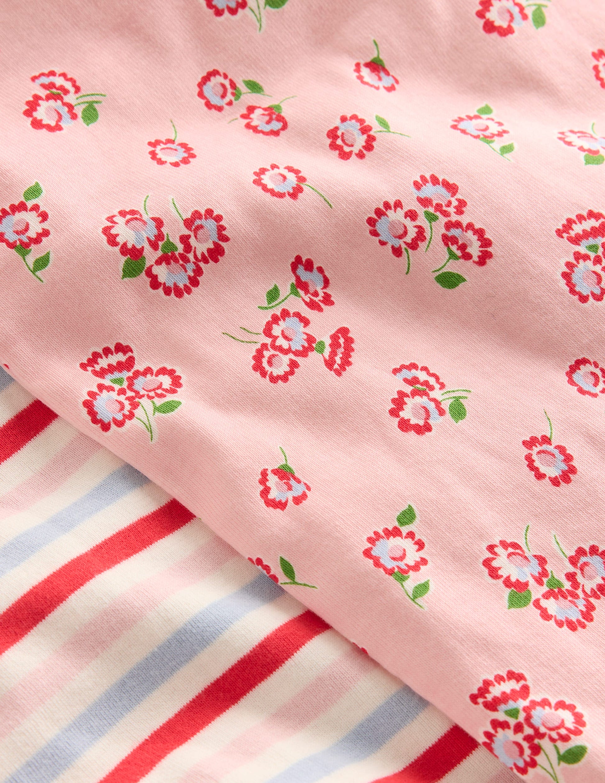 Twin Pack Short Pyjamas-Chalk Pink Daisy-3