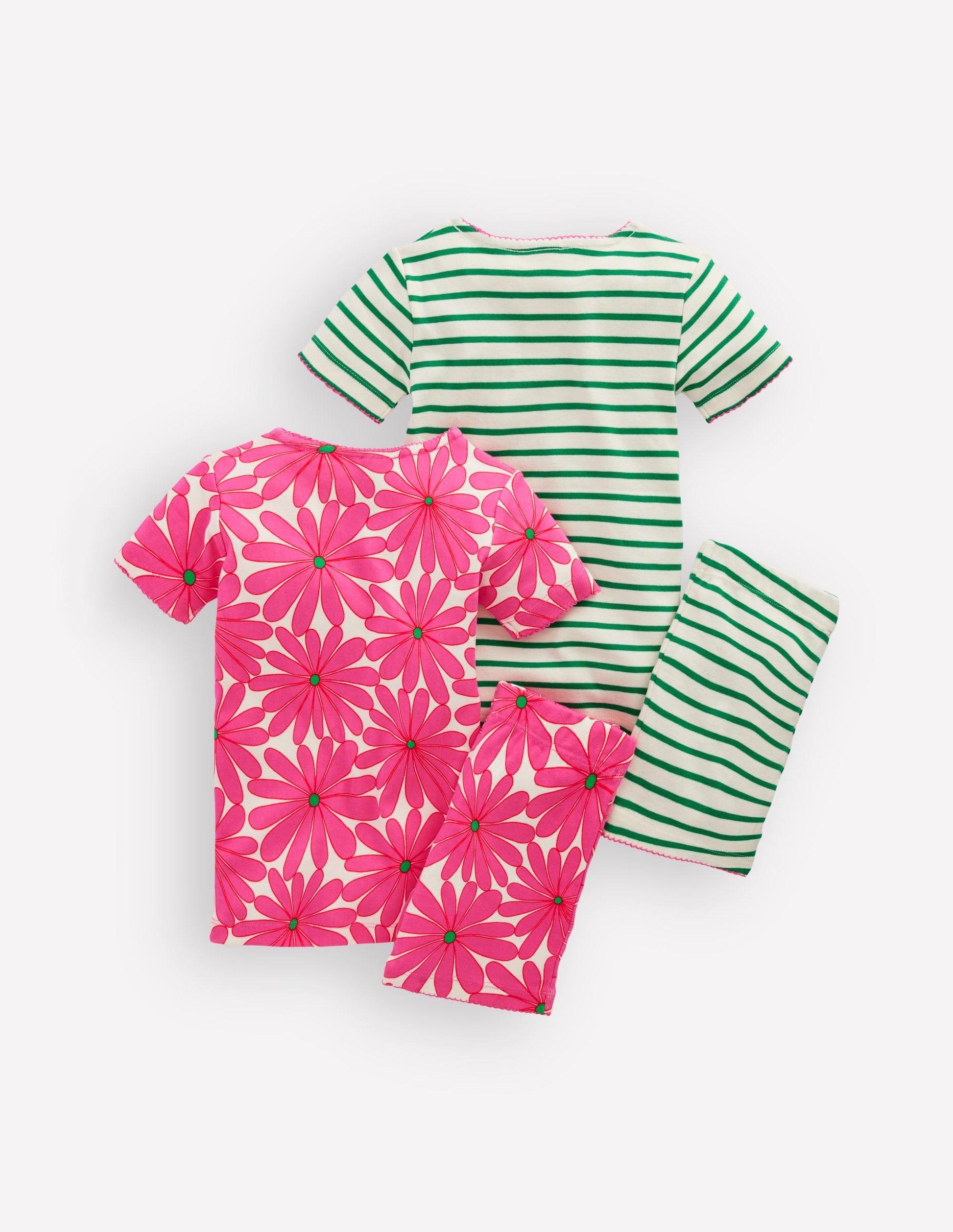 Twin Pack Short Pyjamas-Pink Flower-2