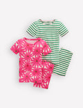 Twin Pack Short Pyjamas-Pink Flower