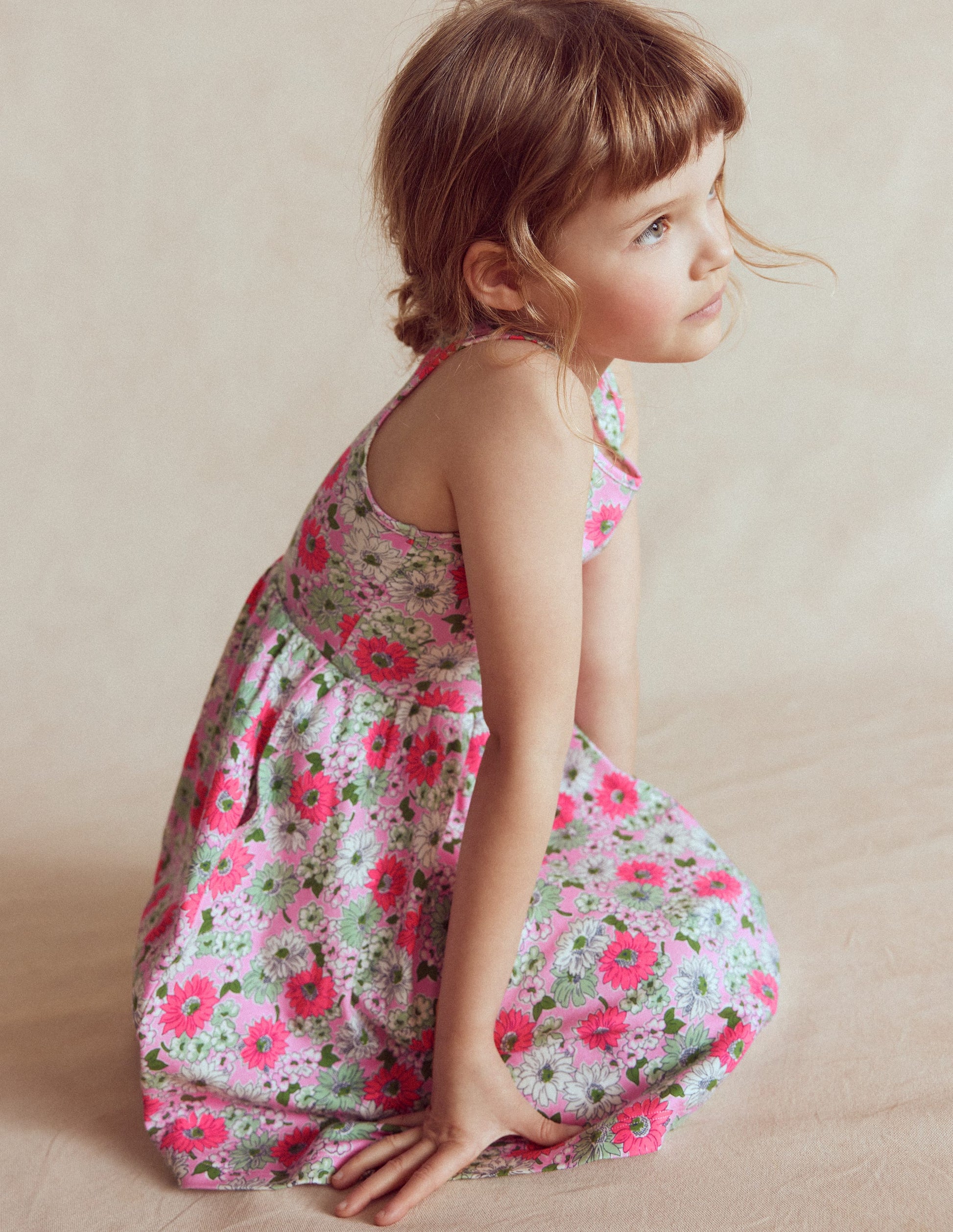 Twirly Jersey Dress-Pink Floral-3