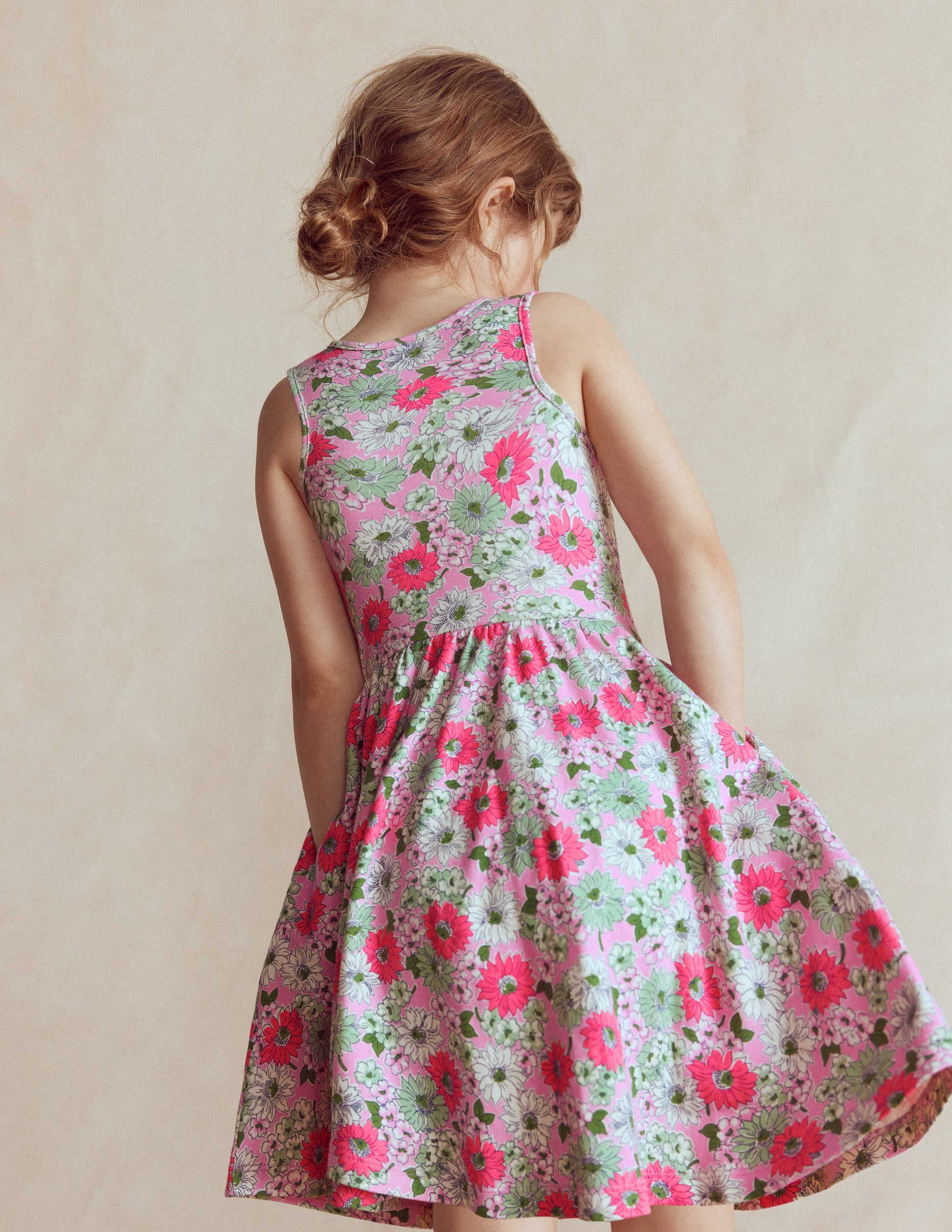 Twirly Jersey Dress-Pink Floral-4