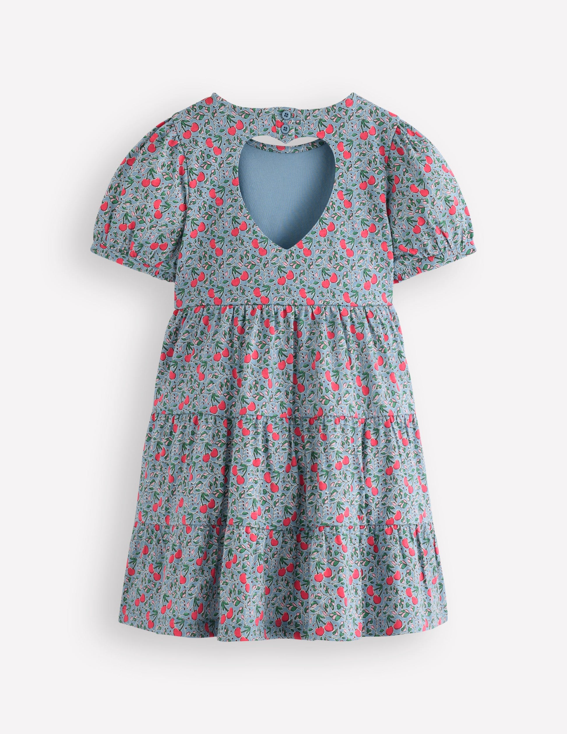 Heart Back Jersey Dress-Cherries-2