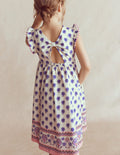 Clover Bow Back Jersey Dress-Multi Woodblock