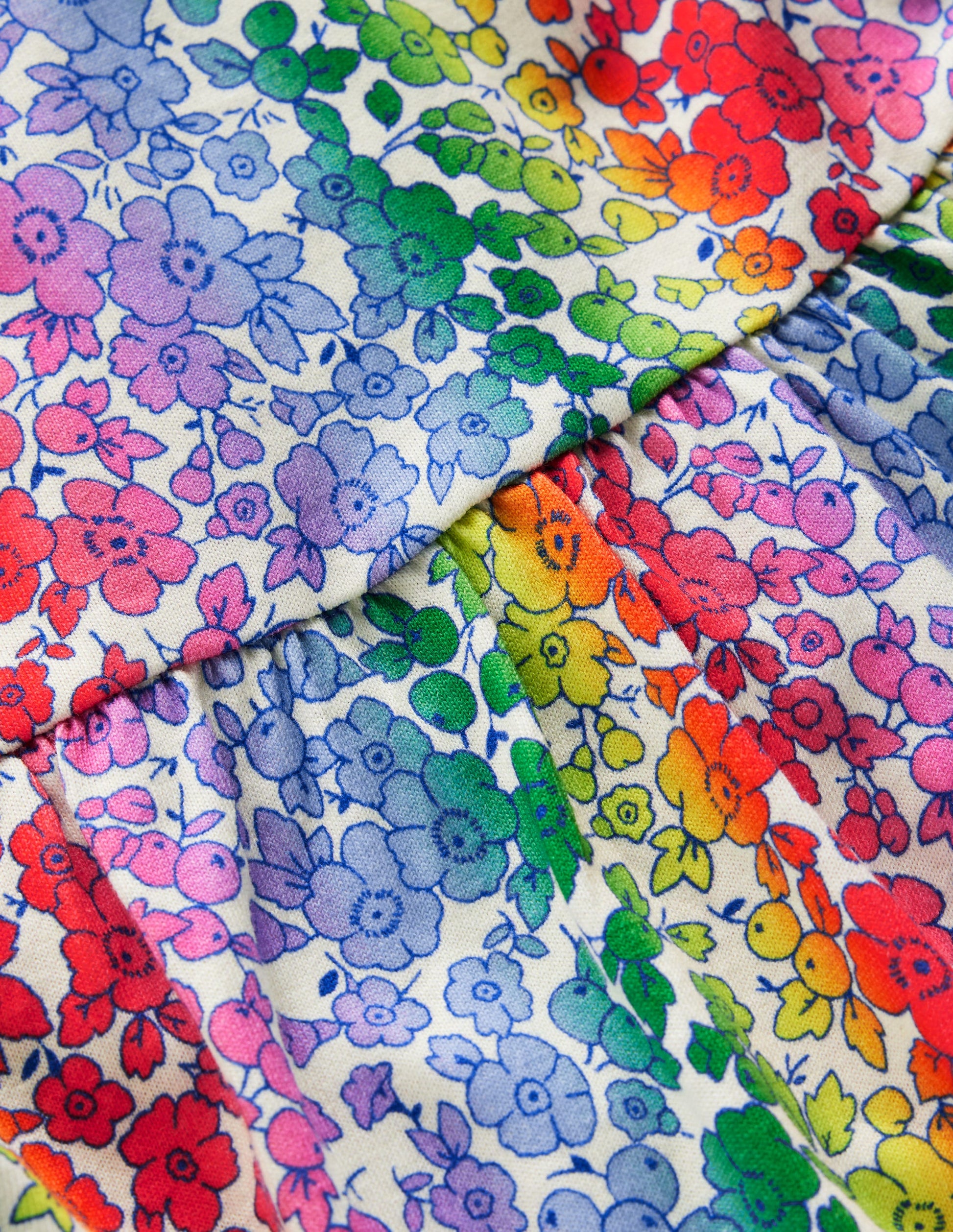 Bow Back Jersey Dress-Rainbow Ombre Flowerbed-3