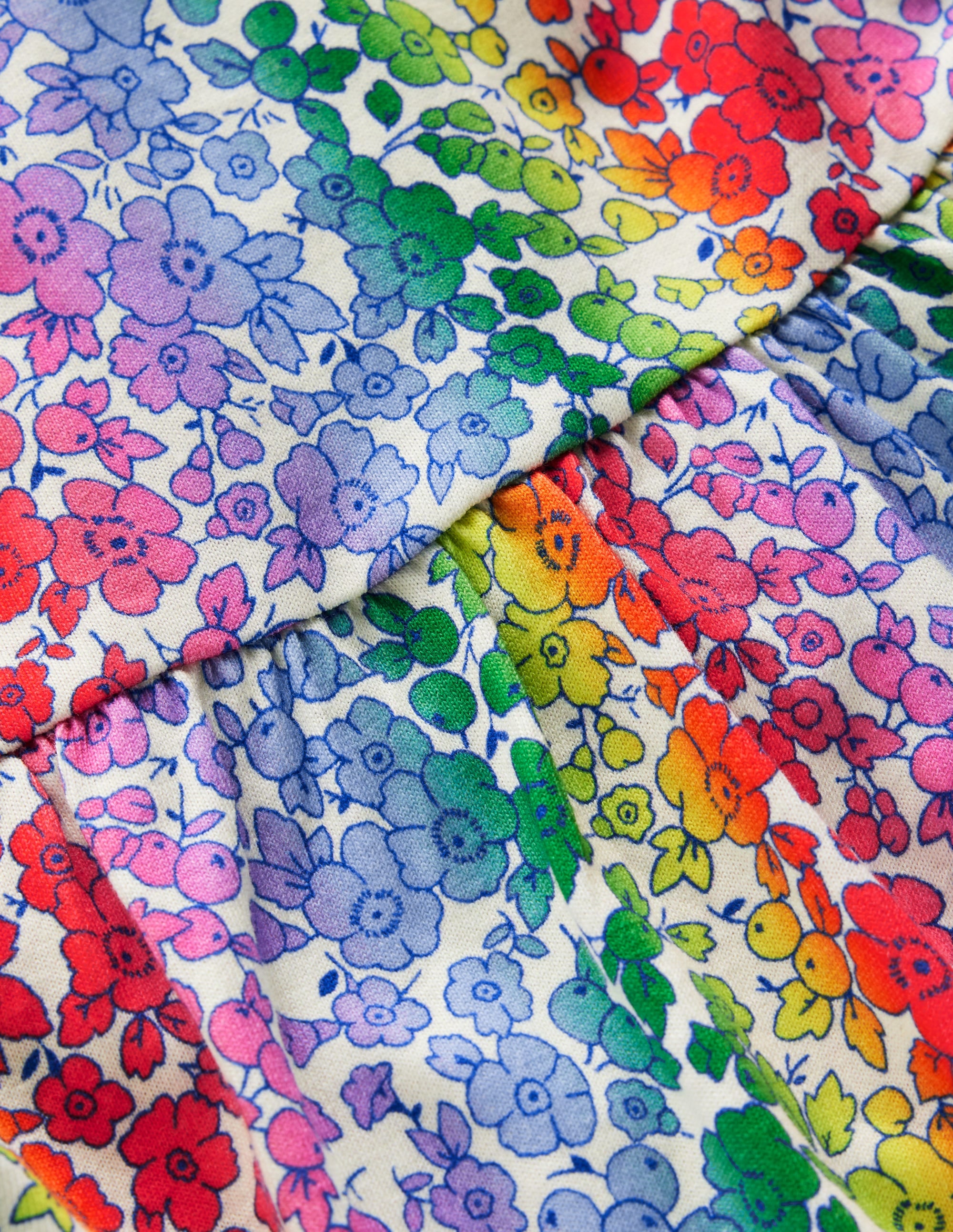 Clover Bow Back Jersey Dress-Rainbow Ombre Flowerbed - Image 3